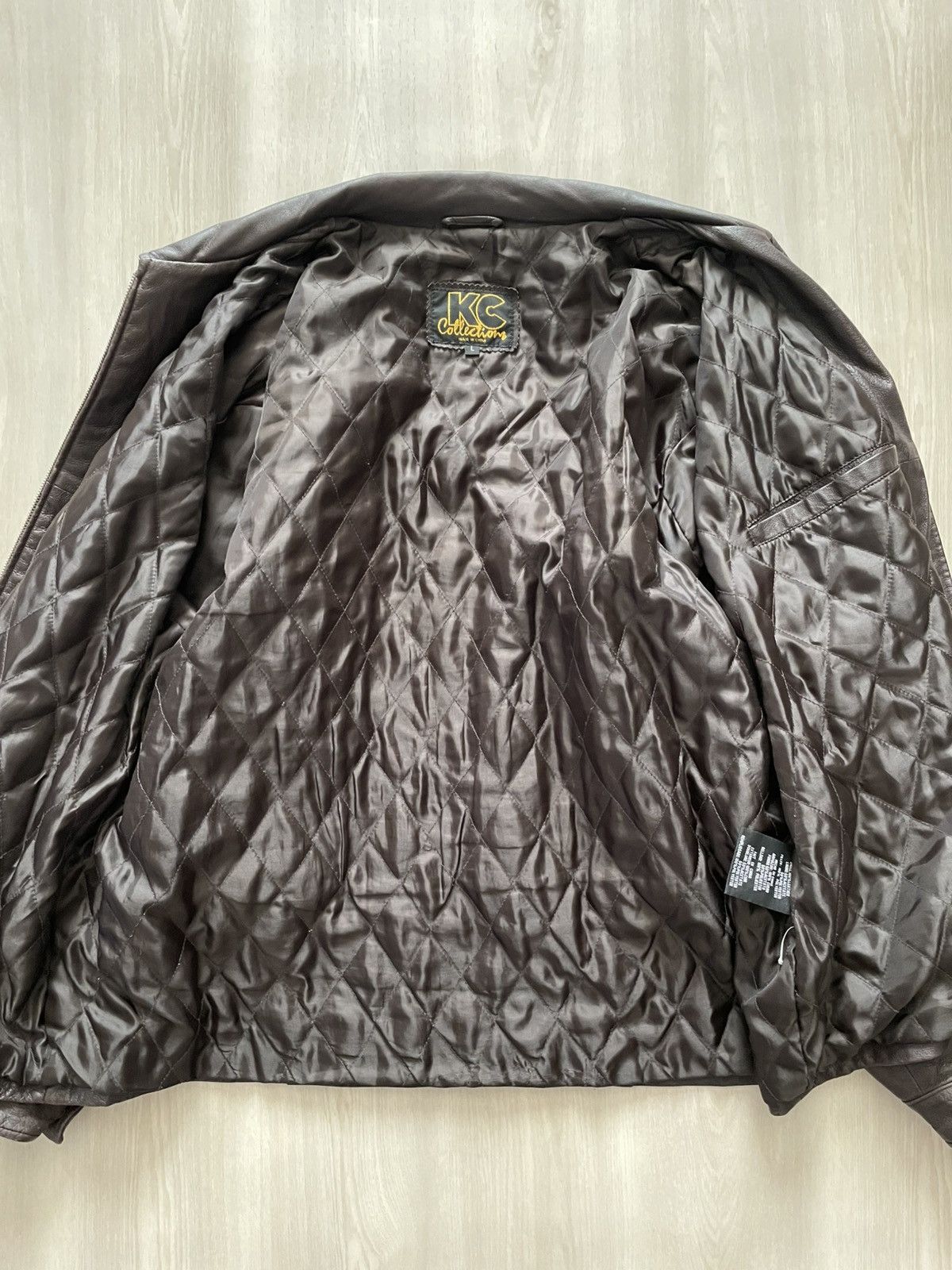 Vintage Vintage KC Collections Brown Leather Quilt Lining Sz L Size US L / EU 52-54 / 3 - 9 Thumbnail