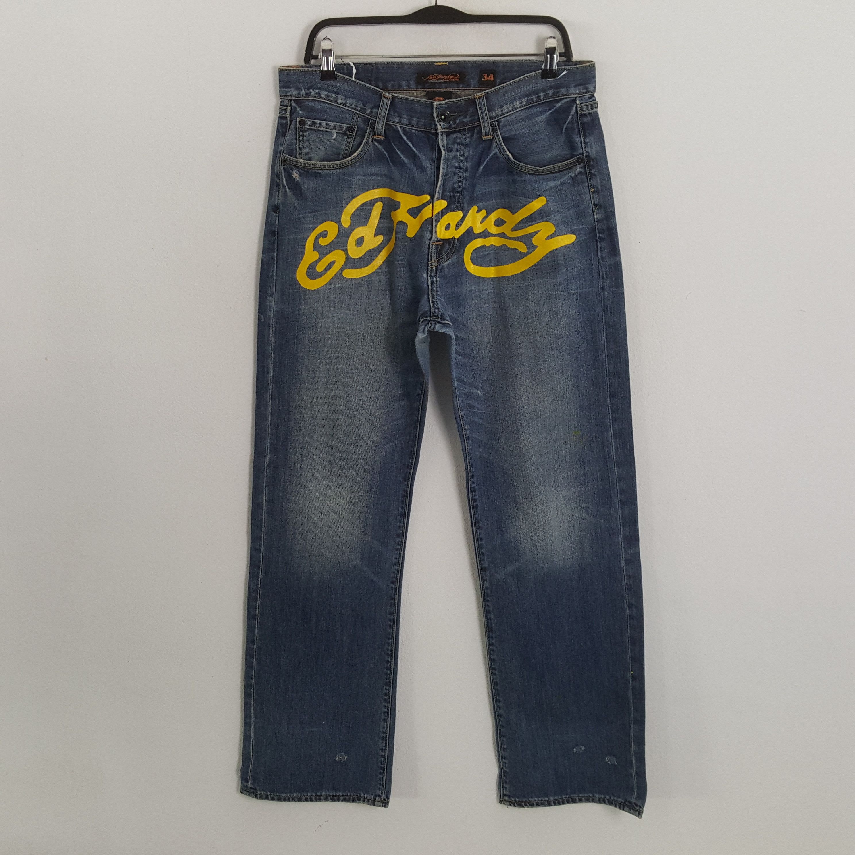 Christian Audigier × Ed Hardy × Vintage ED HARDY by CHRISTIAN AUDIGIER Fashion Style Custom Jeans Size US 33 - 1 Thumbnail