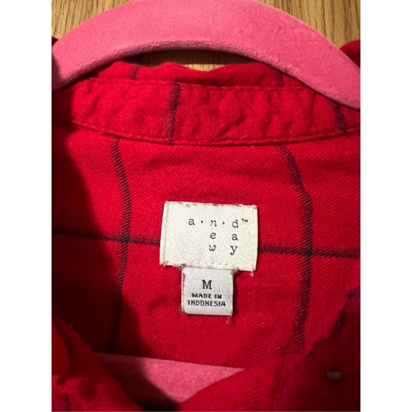 Other A New Day Red Plaid Button Up Top Woman’s Size Medium Size M / US 6-8 / IT 42-44 - 4 Thumbnail