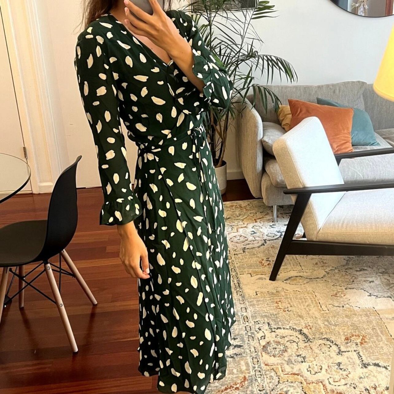 Reformation Reformation Mulberry wrap midi dress Fen green size 1X XL Size XL / US 12-14 / IT 48-50 - 3 Thumbnail