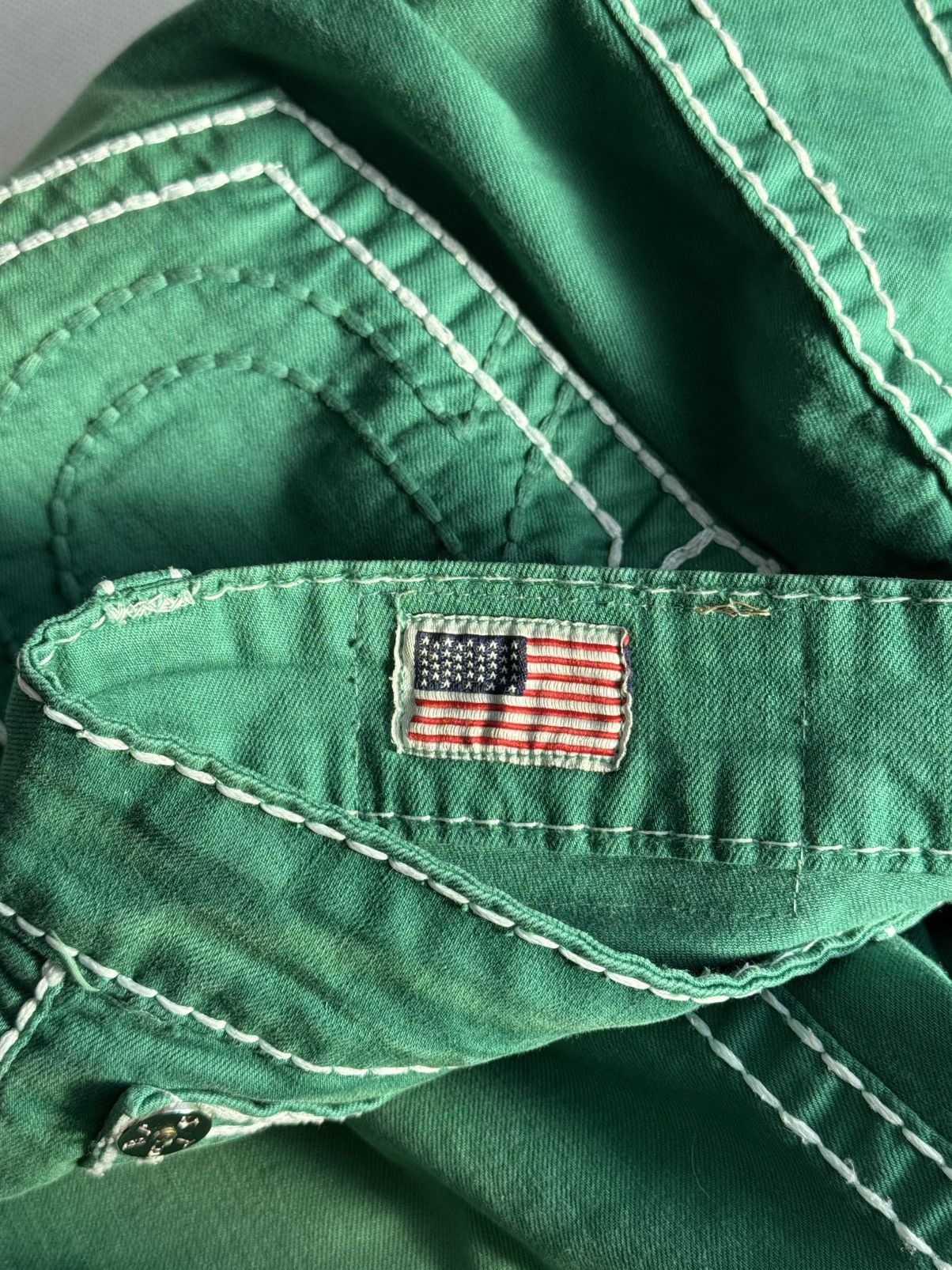 True Religion Vintage Usa True Religion Washed Green Swag Denim Jeans Size US 33 - 9 Thumbnail