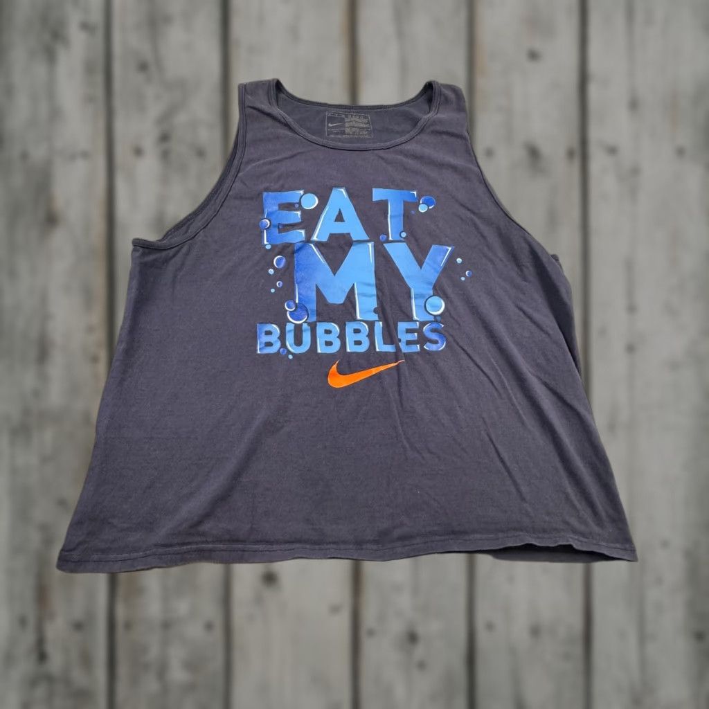 Nike Nike Tank Top Shirt Mens Large Navy Eat My Bubbles Graphic Sleeveless Athletic Size US L / EU 52-54 / 3 - 1 Thumbnail