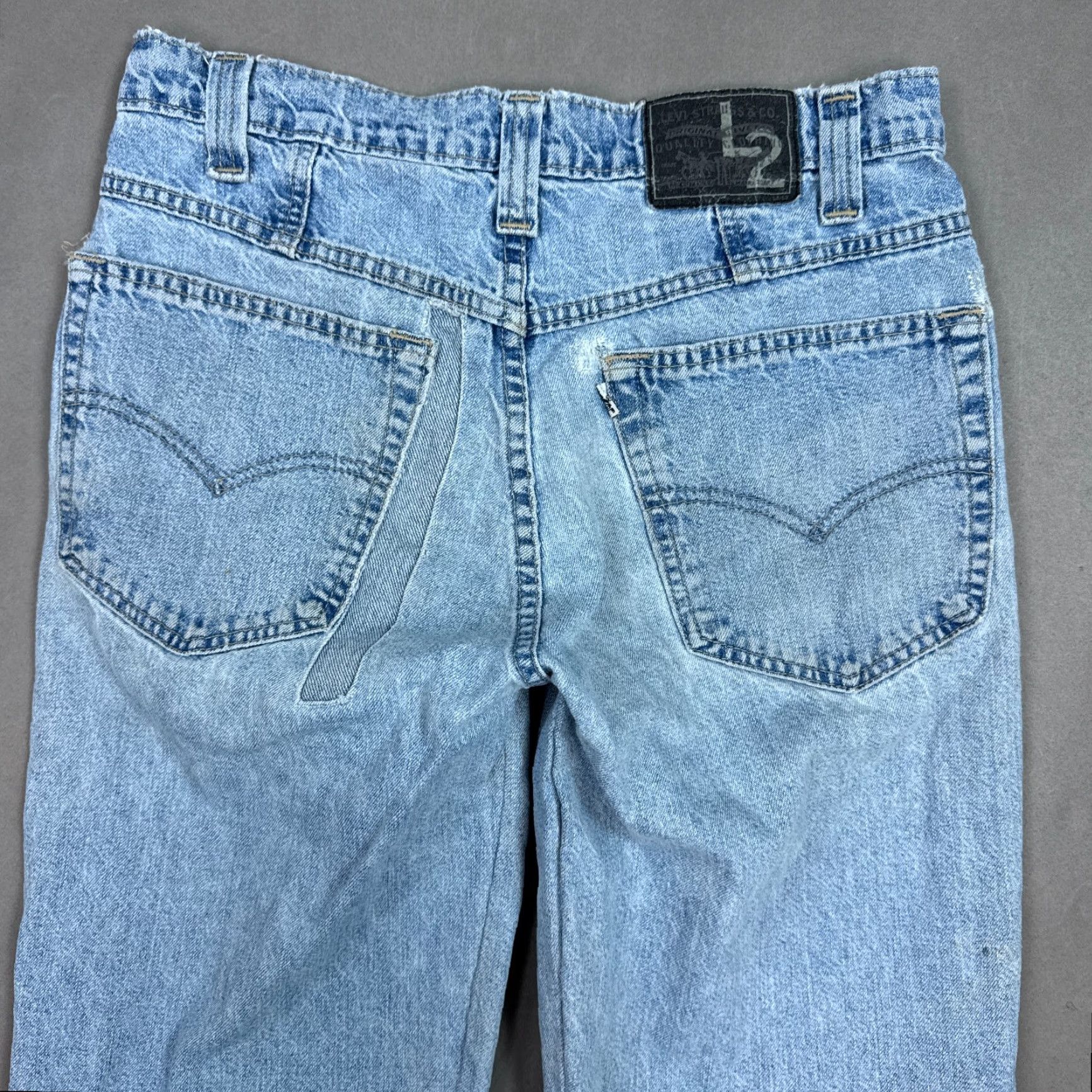 Levi's VINTAGE Levi's Jeans Mens 30x32 Blue L2 90s Made USA Legs Altered to Taper Pants Slim Fit 527 Series Mens Jeans 90s Theme Size US 30 / EU 46 - 4 Thumbnail