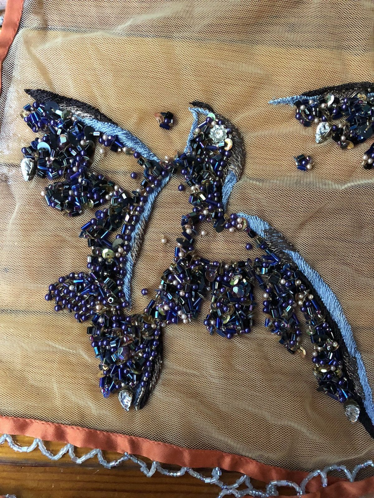 Dries Van Noten Incredible Beaded Crystal Silk Scarf Size ONE SIZE - 10 Thumbnail