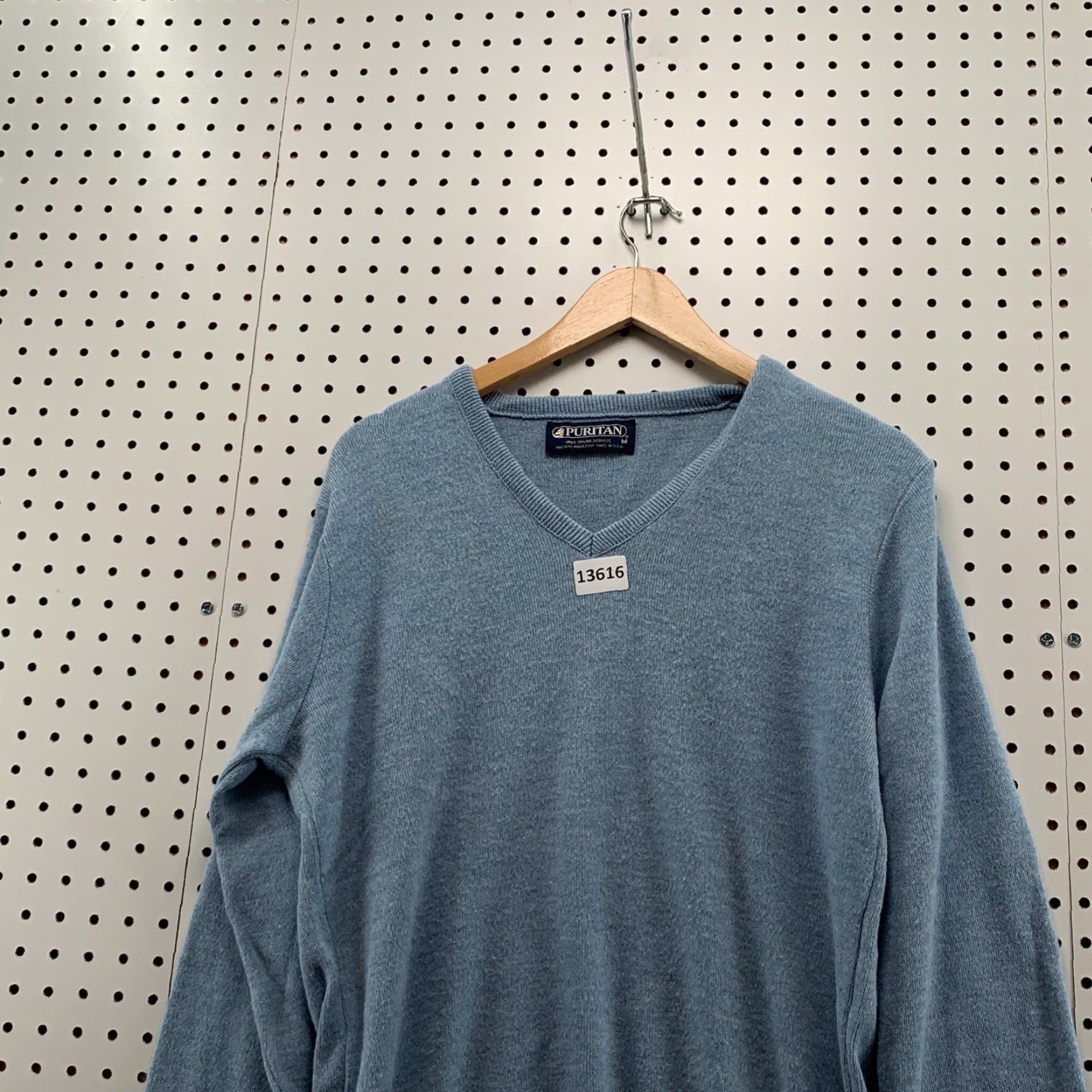 Vintage VINTAGE Puritan Blue Sweater Shirt Mens Adult Medium Long Sleeve V-Neck Orlon Acrylic Pullover G USA 90s Mens Size US M / EU 48-50 / 2 - 6 Thumbnail