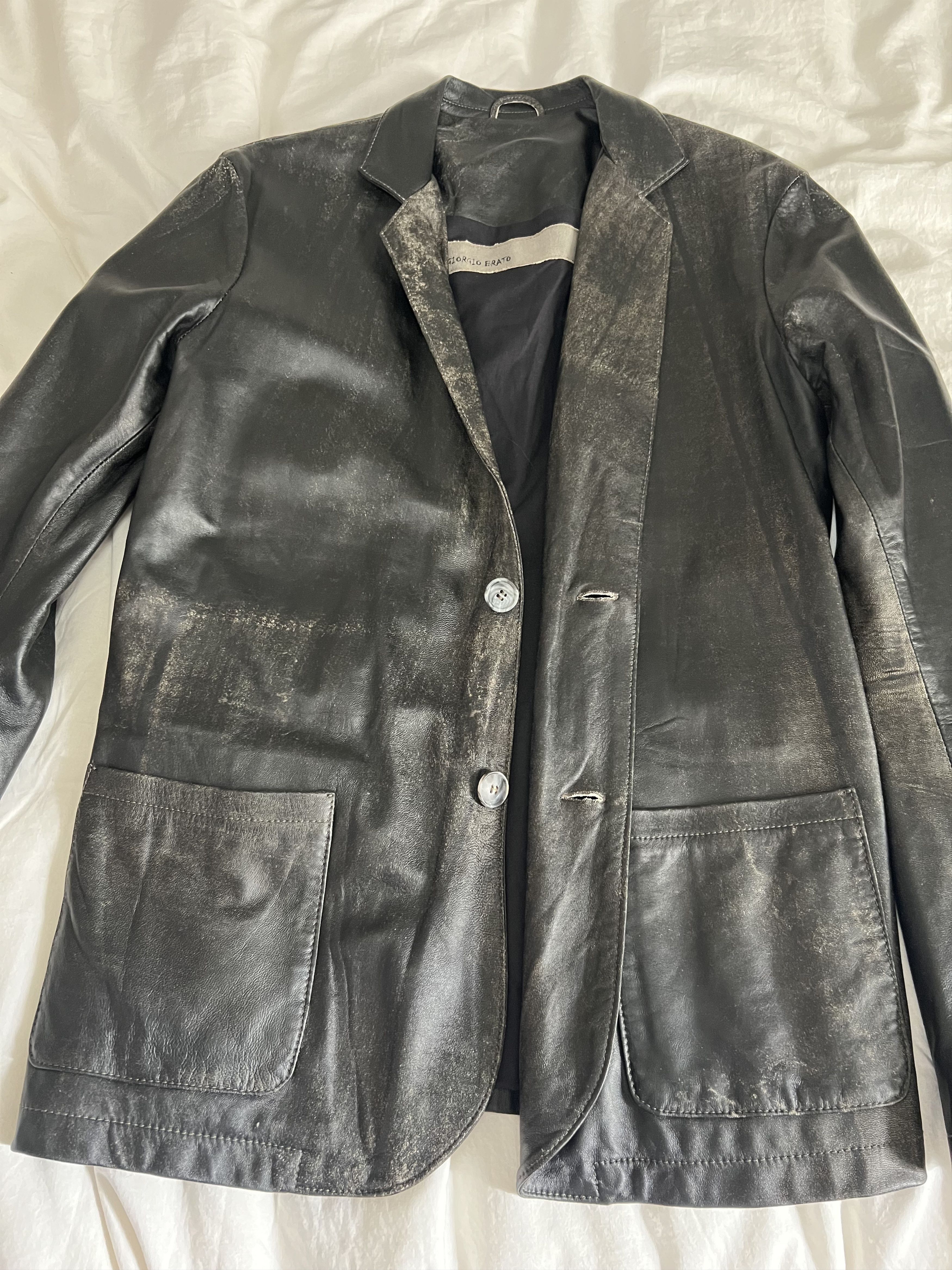 Giorgio Brato Giorgio Brato worn leather jacket sz 50 Size US M / EU 48-50 / 2 - 1 Thumbnail