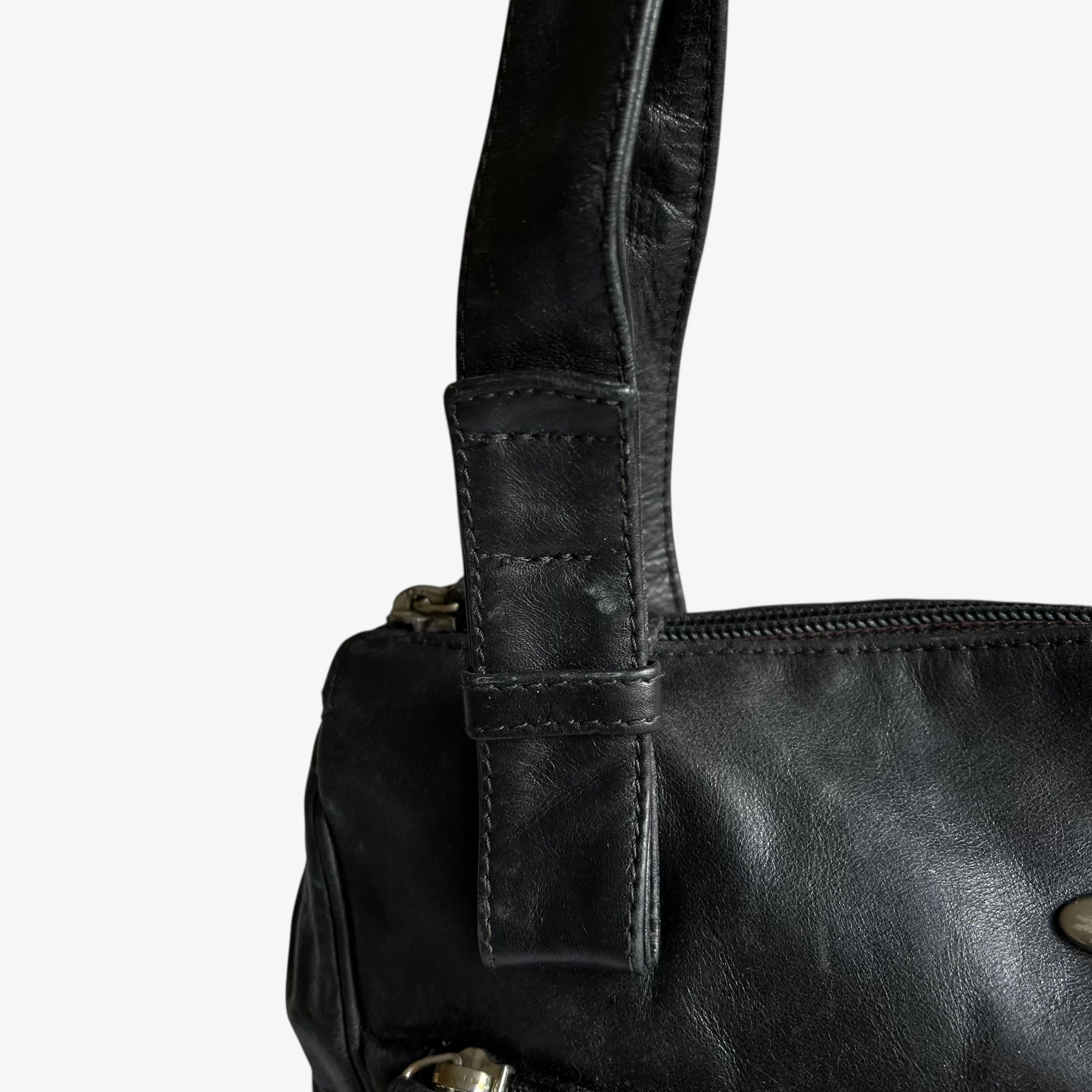 Other Vintage 80s Enny Black Leather Shoulder Bag Size ONE SIZE - 7 Thumbnail