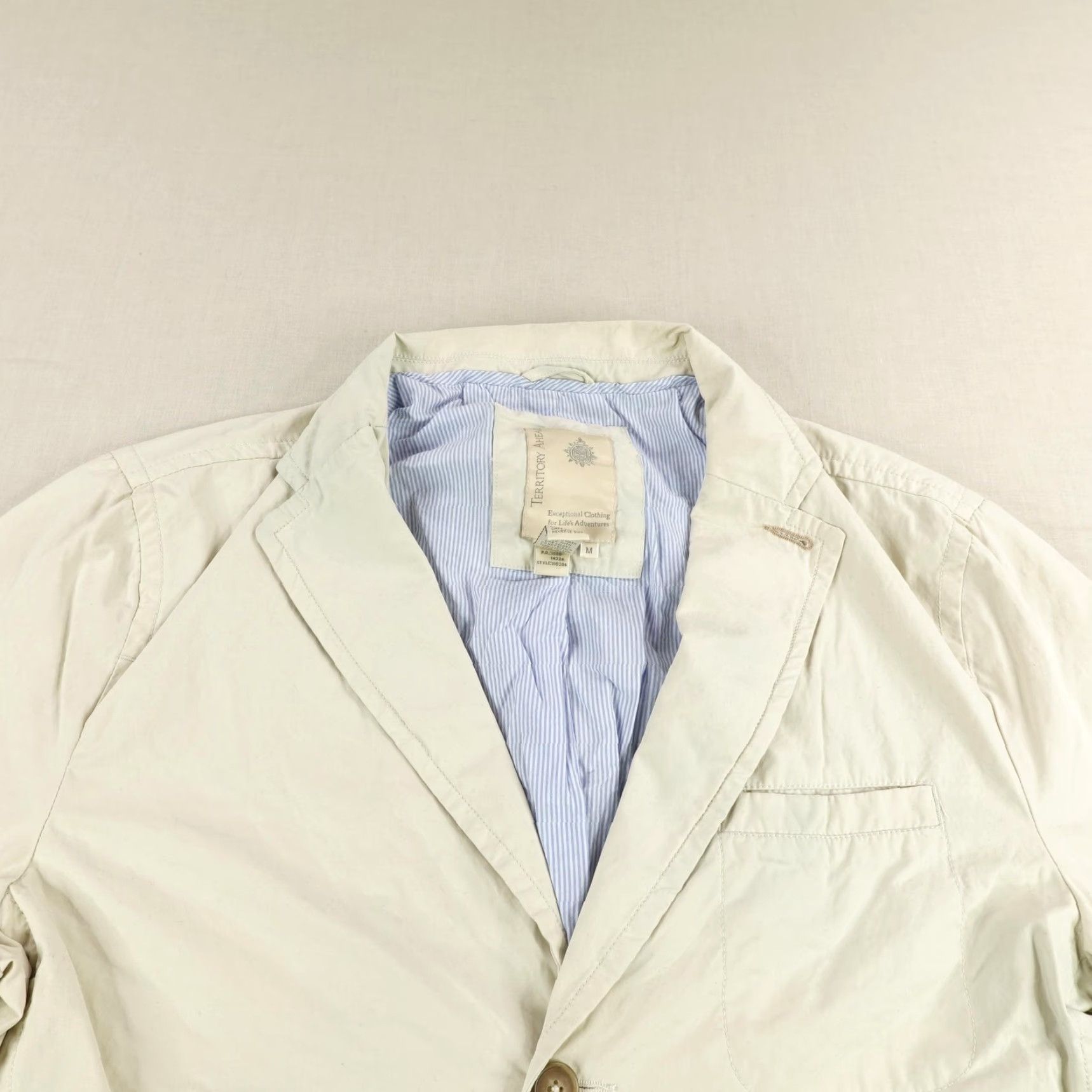 The Territory Ahead Territory Ahead Jacket Mens Medium Beige Tan Blazer Sport Coat Lined 3 Button ^ Size 40R - 2 Thumbnail