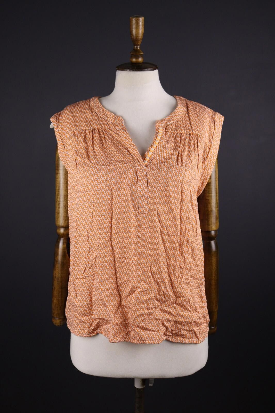 Designer Emily Van Den Bergh Orange All Over Top Shirt Size M Size M / US 6-8 / IT 42-44 - 1 Thumbnail