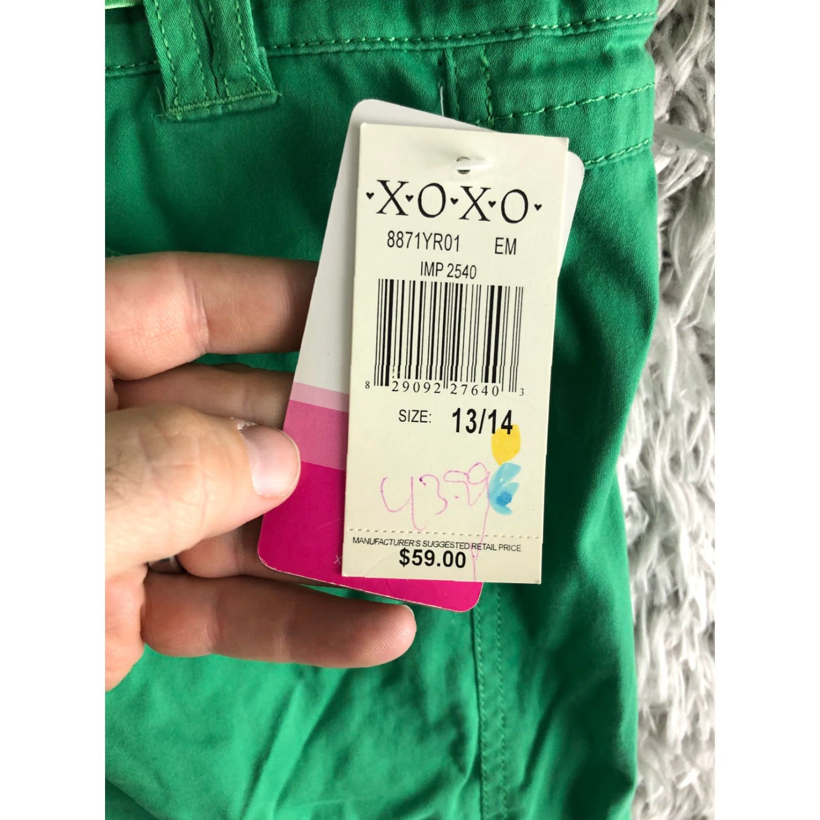 XOXO XOXO Bermuda Green Shorts With Belt Women Juniors Size 13/14 Mid Rise Casual Beach Walking 5-Pocket Design Regular Inseam 8 in Size 34" / US 12 / IT 48 - 4 Thumbnail