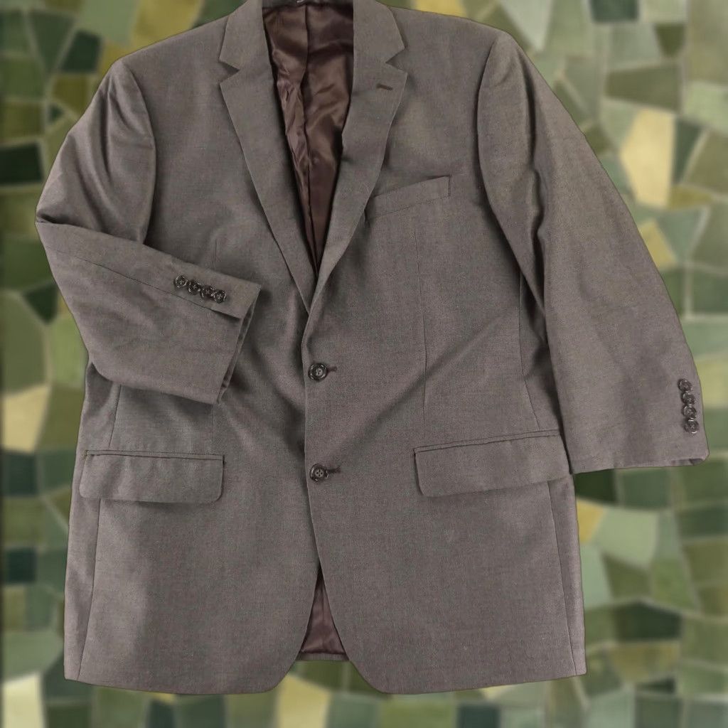 APT 9 Blazer Mens 44R Gray Two Button Sport Coat Classic Office Suit Jacket