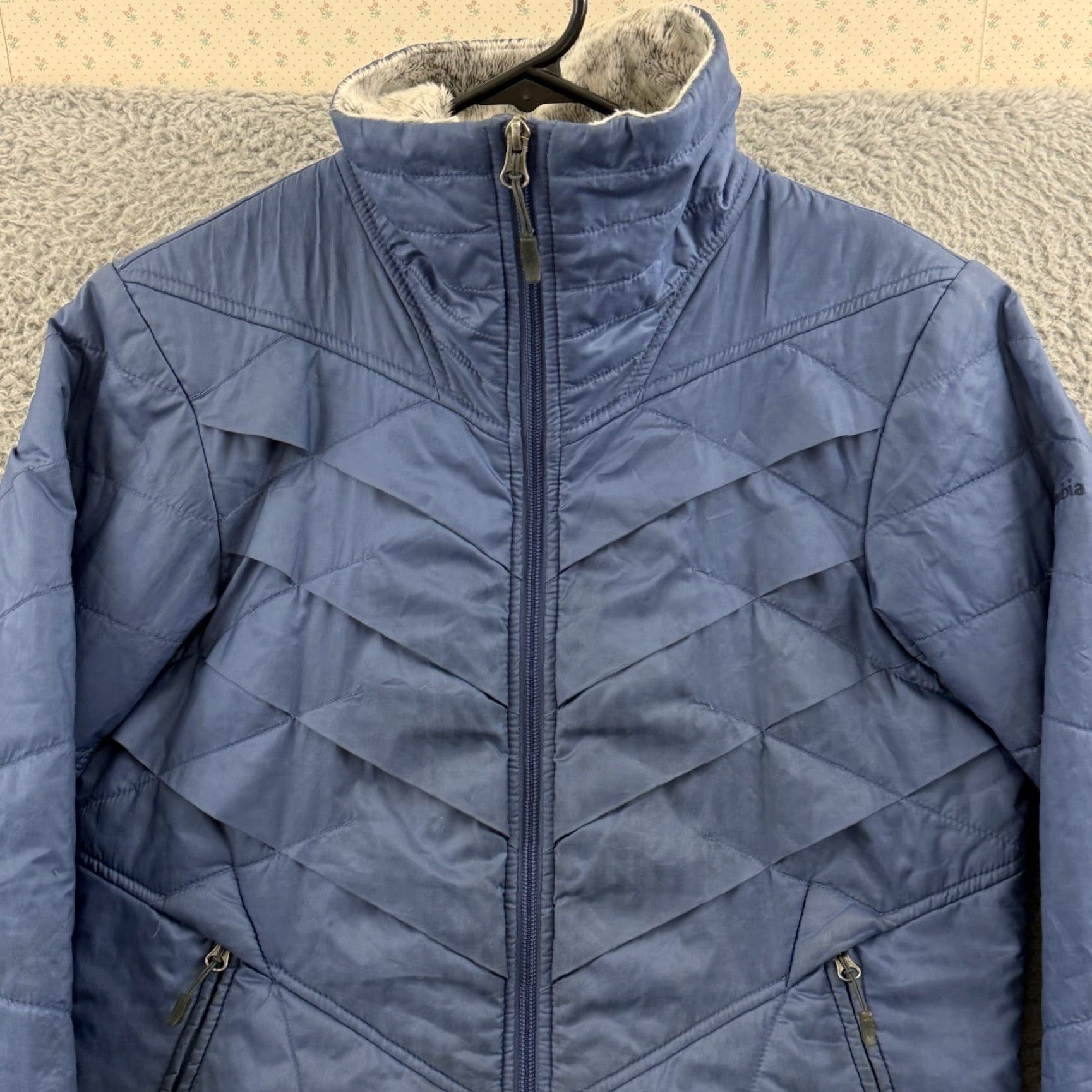 Vintage Columbia Jacket Womens Small Blue Omni Heat Puffer Quilted Full Zip Outdoor Jacket Size S / US 4 / IT 40 - 3 Thumbnail