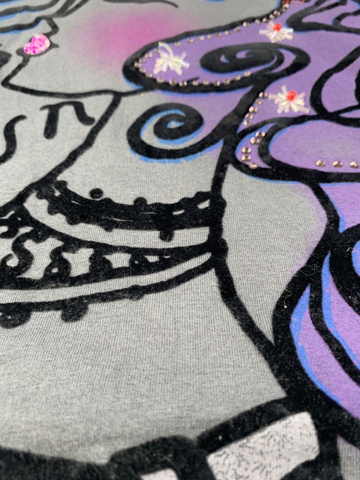 Japanese Brand 2000s art de dion Japan Girl Velvet Print Graphic Top Size L / US 10 / IT 46 - 9 Thumbnail
