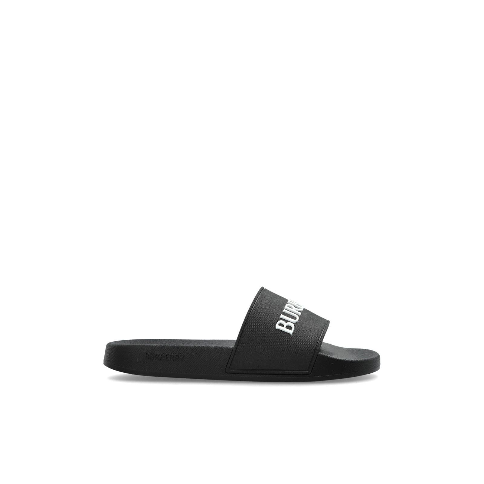 BURBERRY Black Rubber Slide Sandals New & Authentic (Women's