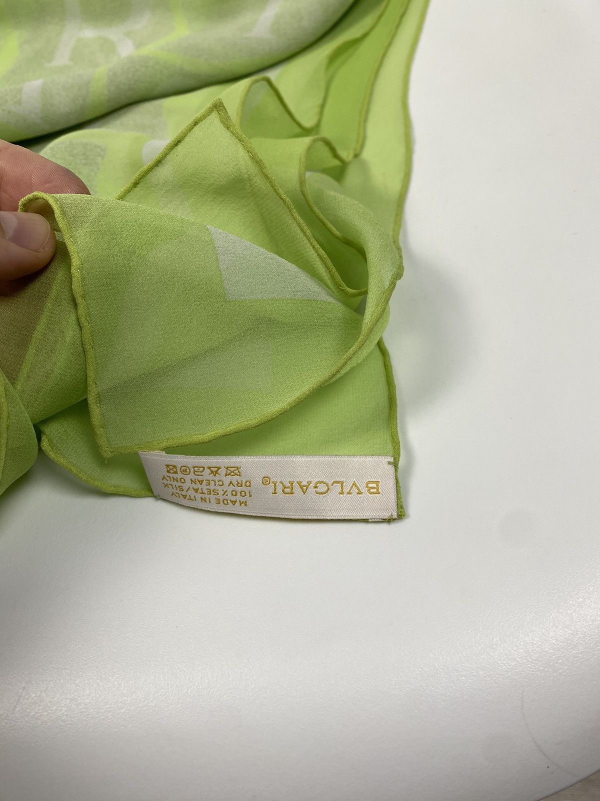 Bvlgari Bvlgari Monogrammed Leters Silk Scarf Size ONE SIZE - 7 Thumbnail