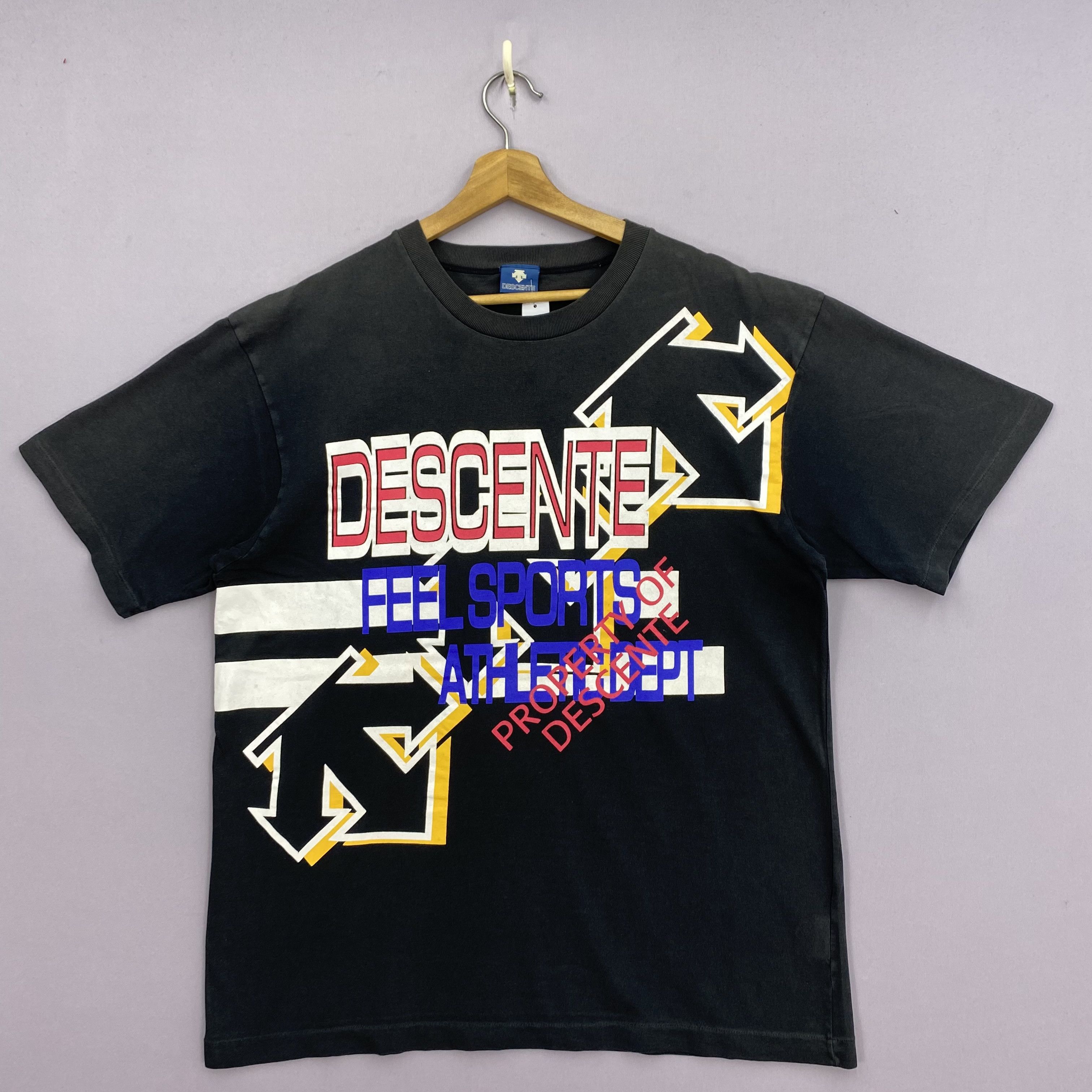 Vintage Vintage 90s Descente T-Shirt Japanese sportswear Tee Size US M / EU 48-50 / 2 - 1 Thumbnail