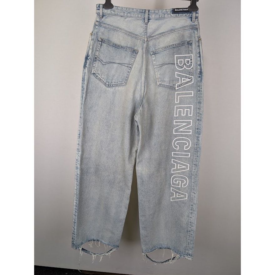 Balenciaga o1rshd1 Organic Japanese Twill Baggy Pants in Dirty Blue Size US 32 / EU 48 - 5 Thumbnail