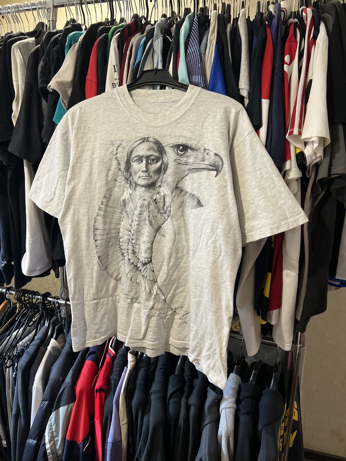 Vintage VINTAGE Y2K 90S AMERICAN NATIVE NATURE T SHIRT EAGLE INDIAN Size US L / EU 52-54 / 3 - 1 Thumbnail