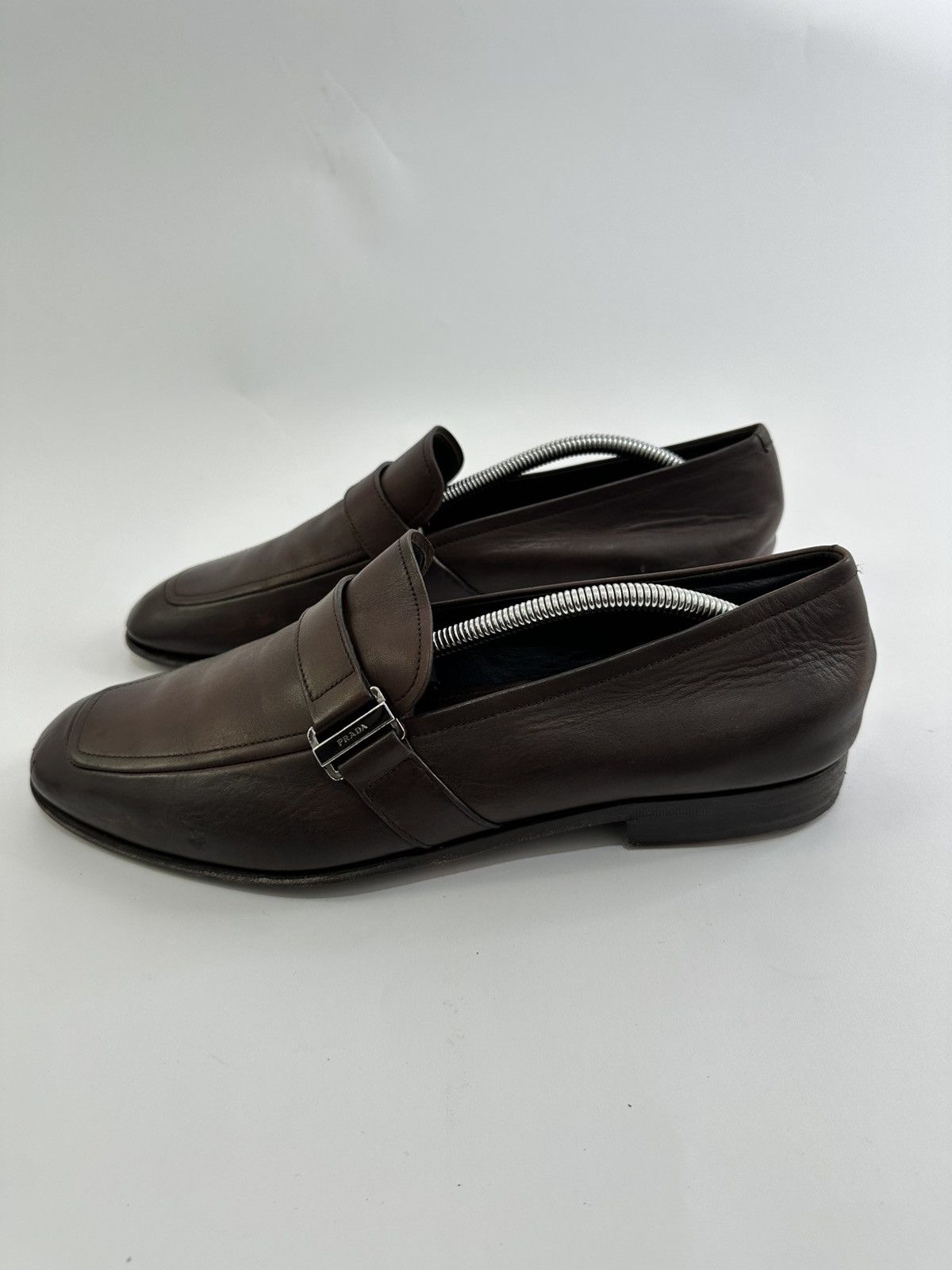 Prada Prada Brown Leather Slip on Loafers Size 8UK | 9 US | 42 EU Size US 9 / EU 42 - 1 Thumbnail
