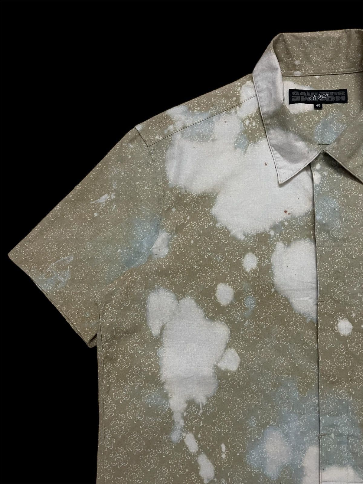 Gaultier Homme Objet × Jean Paul Gaultier Steal 🔥 Gaultier Homme Objet Shirt Button Up custom bleach Size US M / EU 48-50 / 2 - 2 Thumbnail
