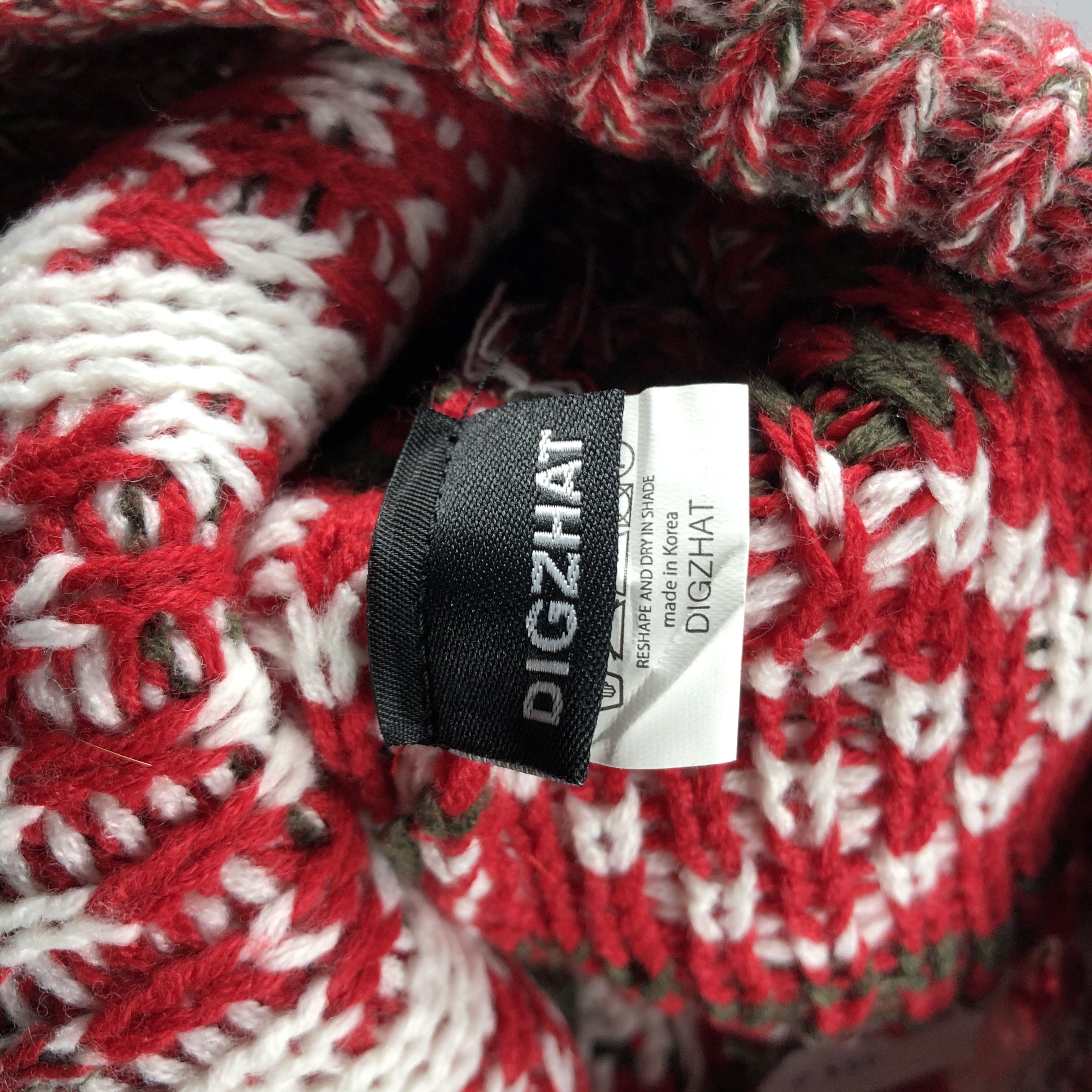 Vintage Digzhat Fair Isle PomPom Beanie Snow Hat Snow Cap -D835 Size ONE SIZE - 4 Thumbnail