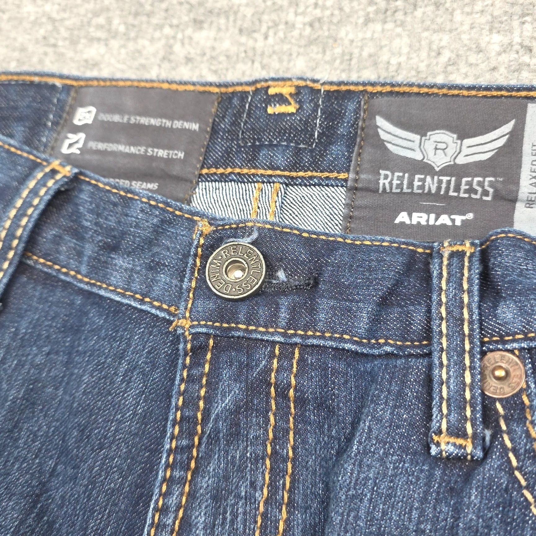 Ariat Ariat Men’s Relentless Relaxed Fit Jeans 30x32 Blue Straight Jeans Men 30 Inseam 30 Regular Fit 5-Pocket Denim Cotton Vintage No Size US 30 / EU 46 - 5 Thumbnail