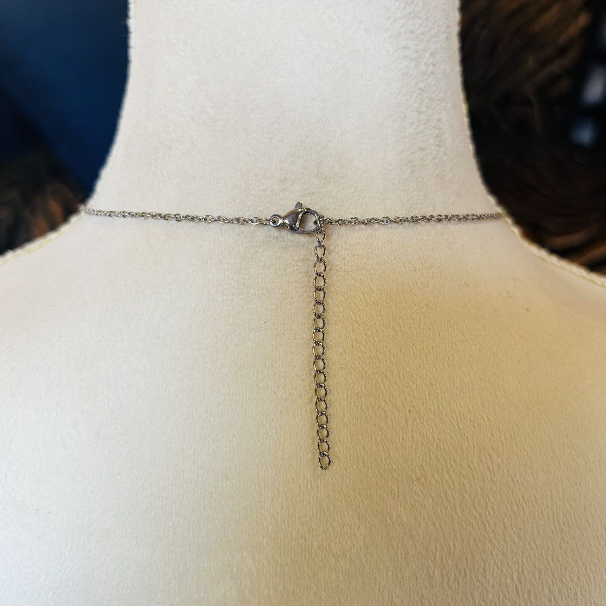 Handmade Handcrafted vintage bead dangle open ring on chain necklace Size ONE SIZE - 5 Thumbnail