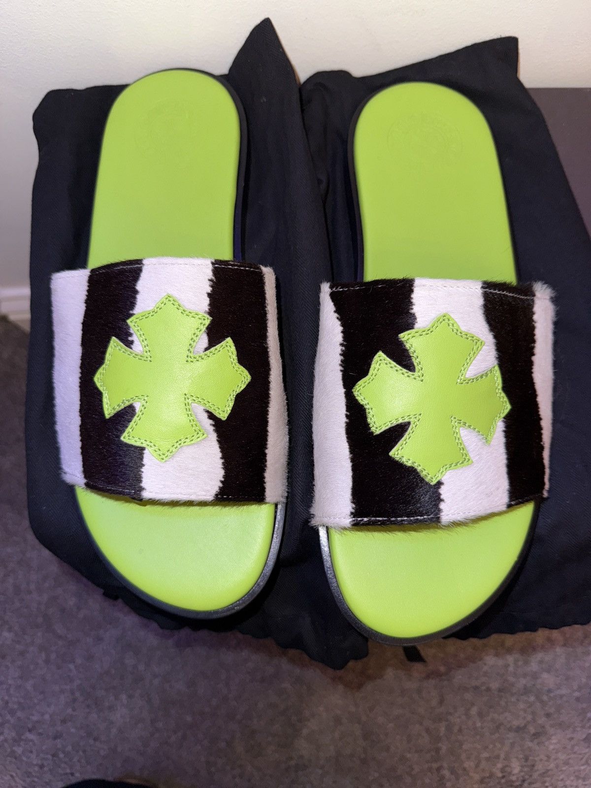 Chrome Hearts CHROME HEARTS Cross Patch Zebra Slides Size US 9 / EU 42 - 1 Thumbnail