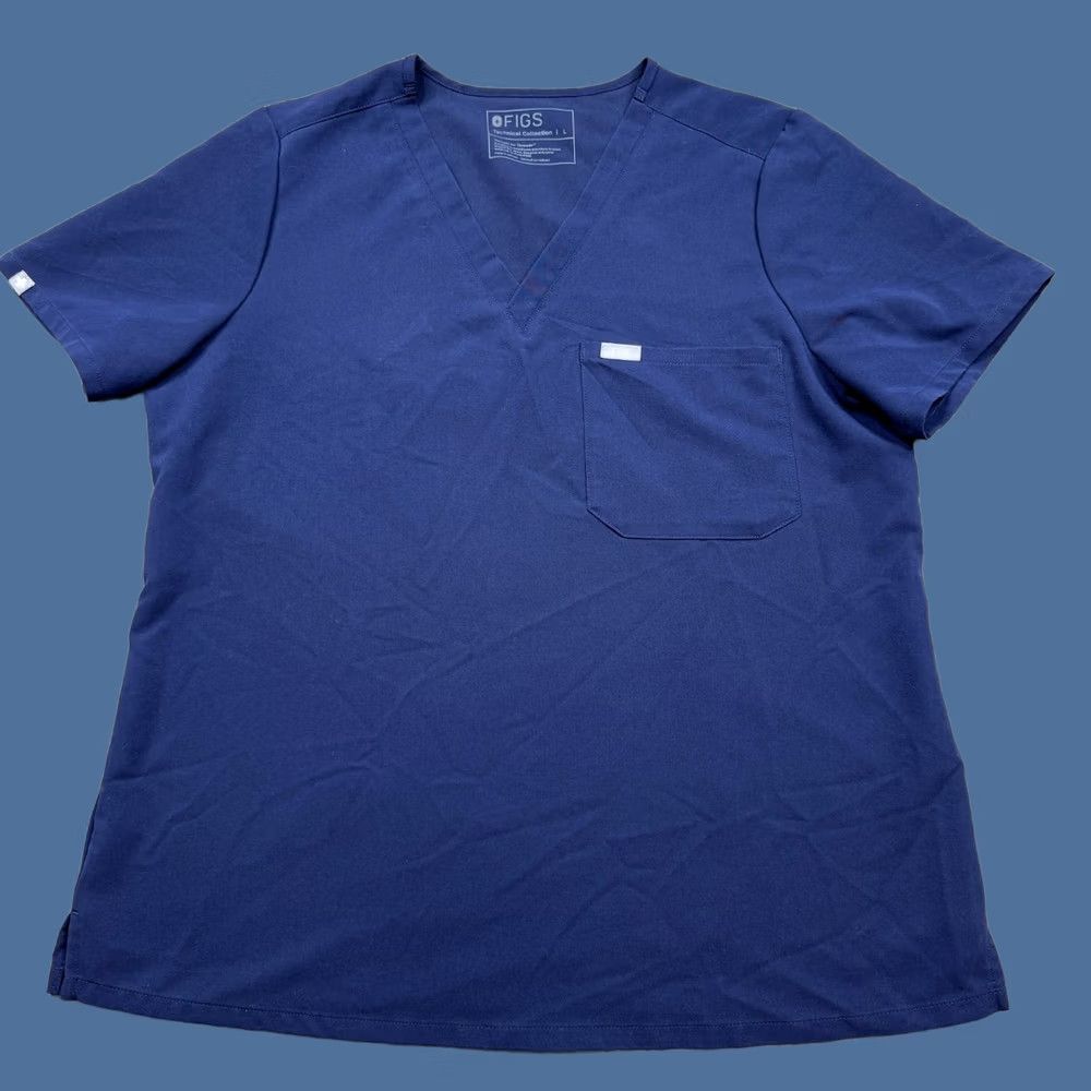 Vintage FIGS Scrub Top Blue Lightweight Short Sleeve Women's L Shirt Medical Wear Size L / US 10 / IT 46 - 1 Thumbnail
