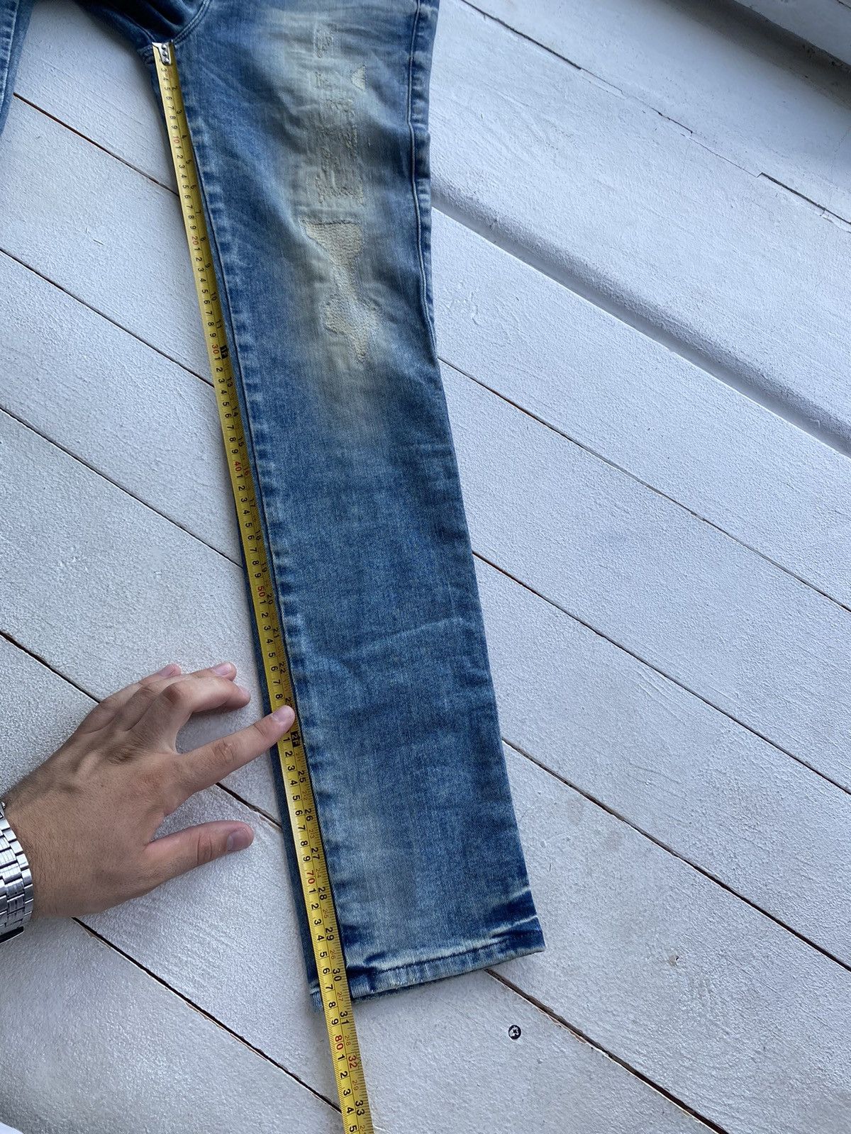 Diesel 🔗Opium Punk Diesel Distressed Washed Slim Straight Jeans Size 28" / US 6 / IT 42 - 16 Thumbnail
