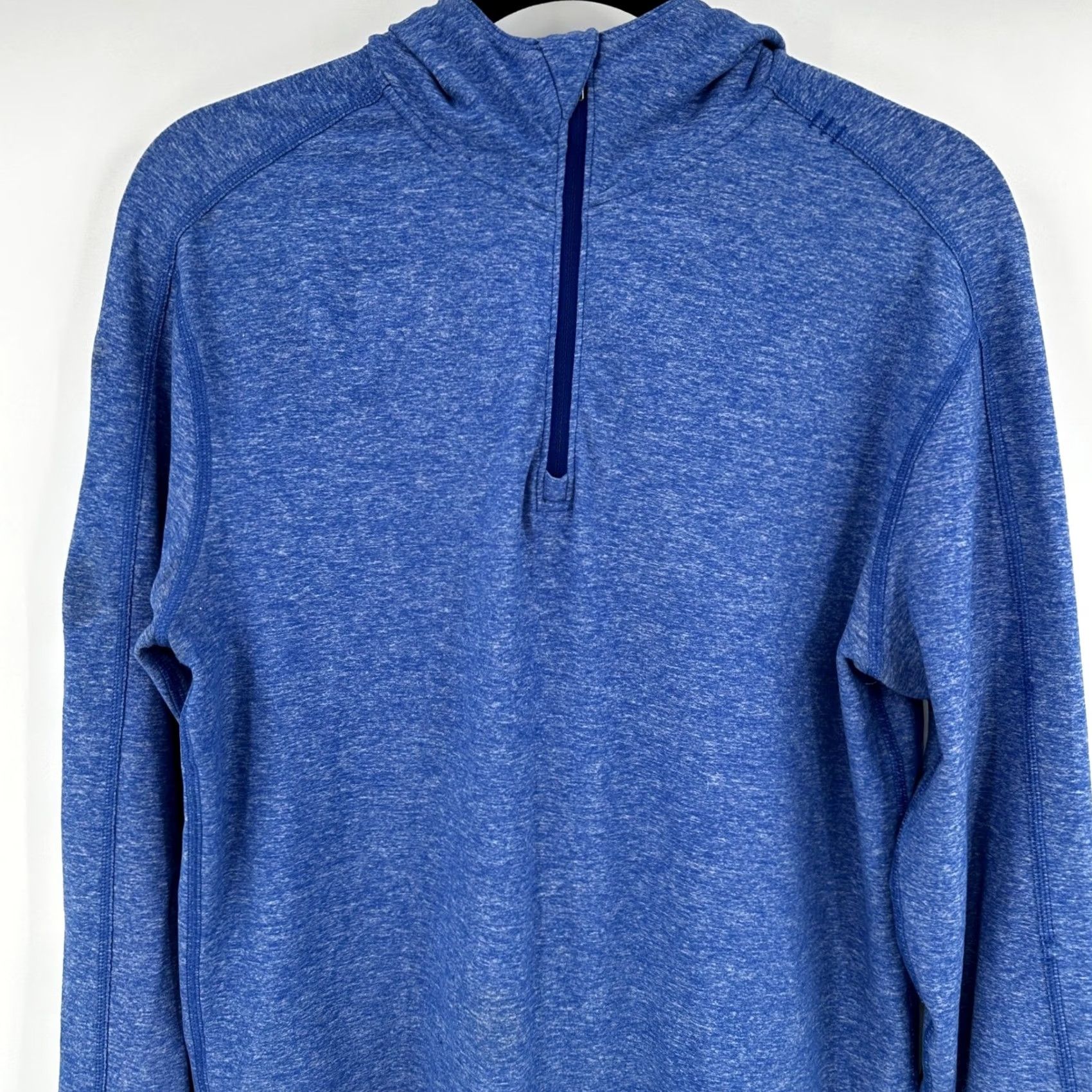Lululemon Lululemon Mens Blue Space Dye Quarter Zip Hoodie Performance Running Top Medium Size US M / EU 48-50 / 2 - 2 Thumbnail