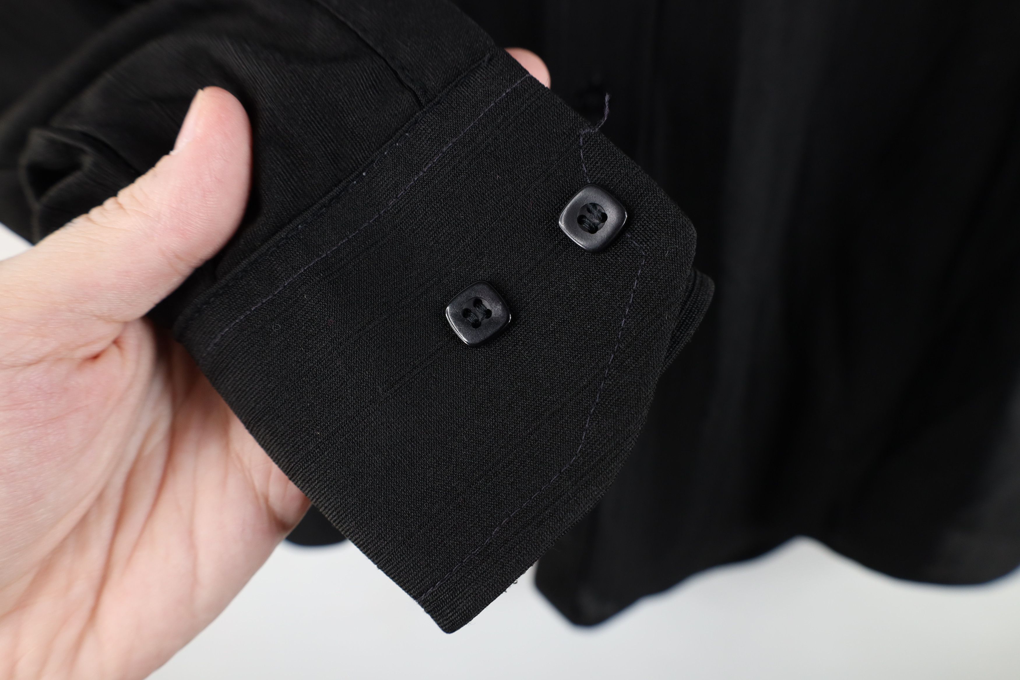 Vintage Vintage 70s Streetwear Knit Collared Button Shirt Black USA Size US M / EU 48-50 / 2 - 7 Thumbnail