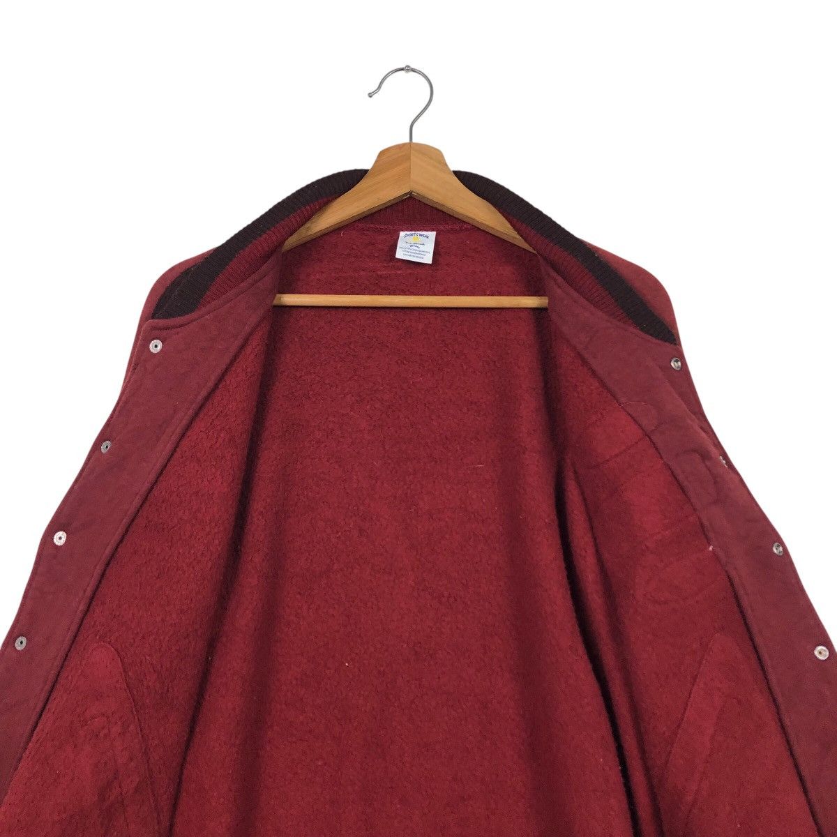 Japanese Brand Vintage Sportswear Patch Varsity Jacket Deep Burgundy Raglan Size US S / EU 44-46 / 1 - 15 Thumbnail