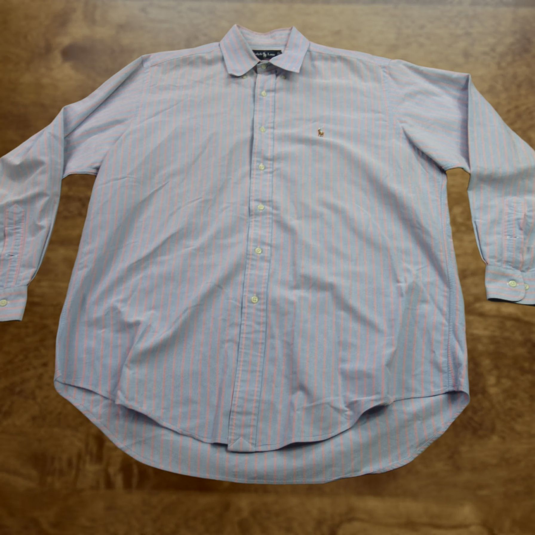Polo Ralph Lauren Ralph Lauren Shirt Mens Long Sleeve Button Front Stripes Classic Orange Multicolor 100% Cotton Knit with Logo, Embroidered, Pocket, Regular Fit, L Size US L / EU 52-54 / 3 - 1 Thumbnail