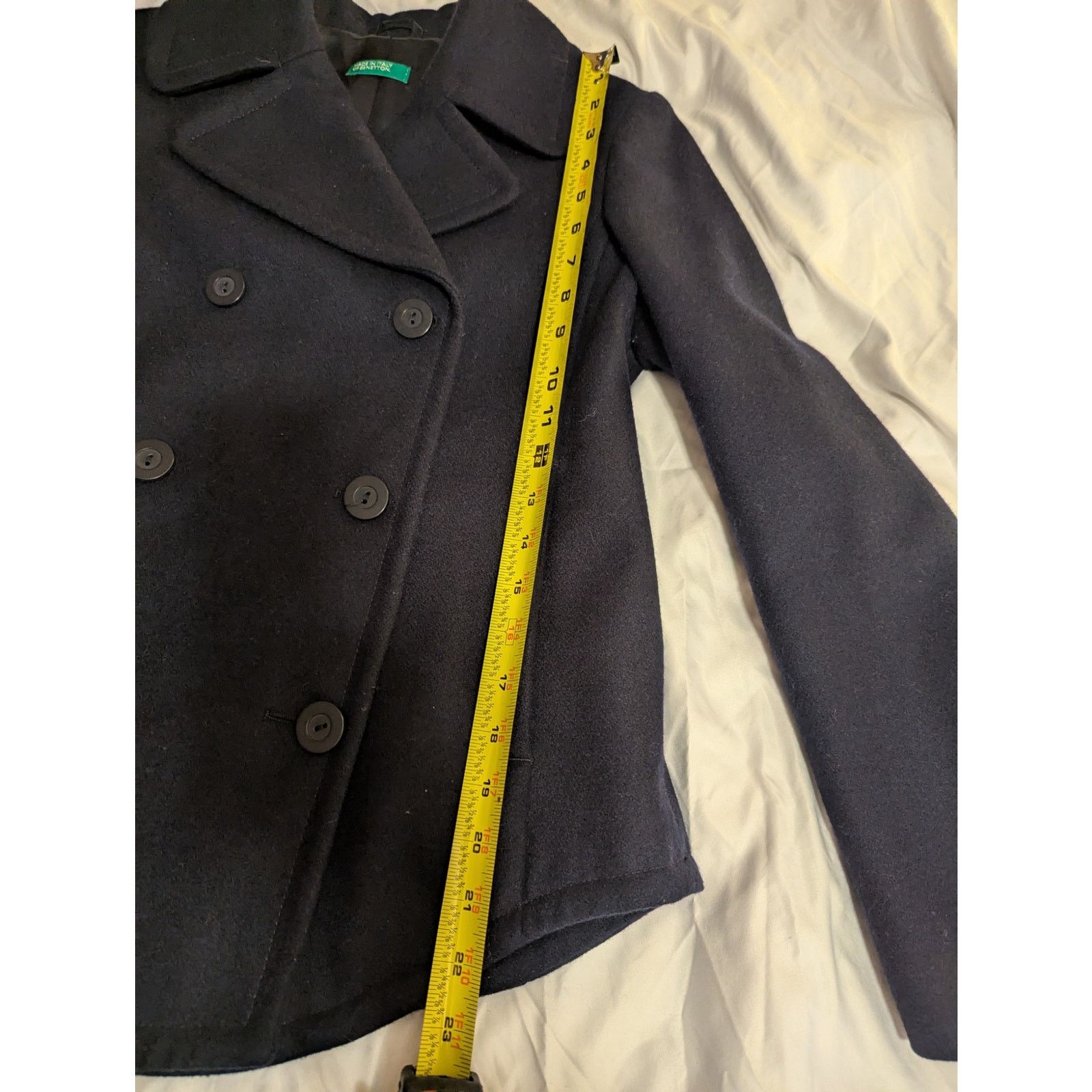 United Colors Of Benetton United Colors of Benetton Pea Coat 38 Wool Made in Italy Size S / US 4 / IT 40 - 4 Thumbnail