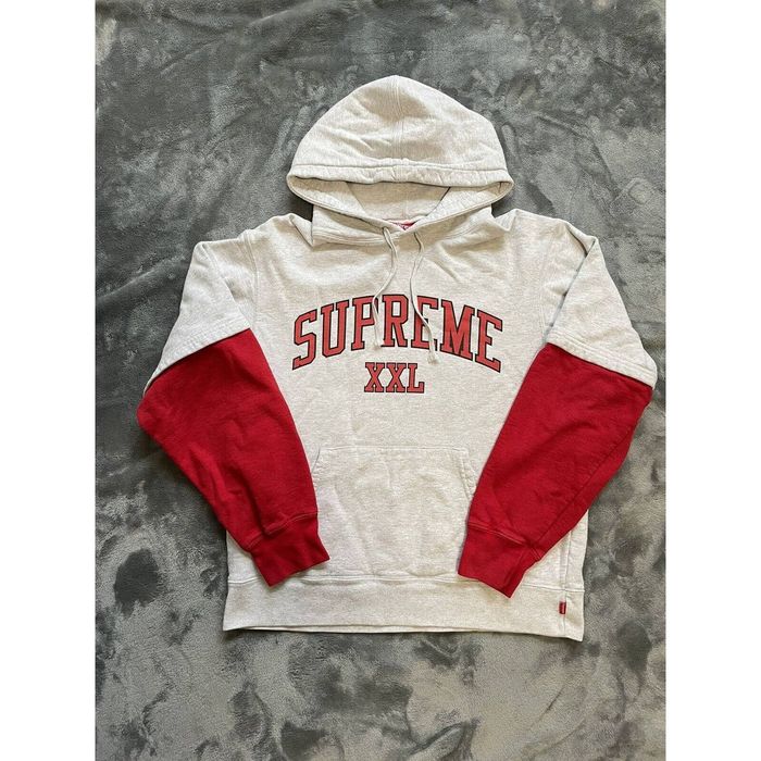 Supreme Supreme XXL Hoodie Sweatshirt Spell Out Size Medium Ash