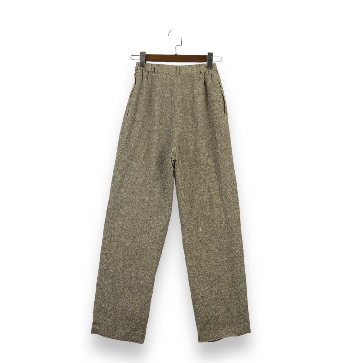 Vintage Vintage PRENON ASSHU Women’s Linen Blend High Waist Trousers Size 24" / US 00 / IT 34 - 3 Thumbnail