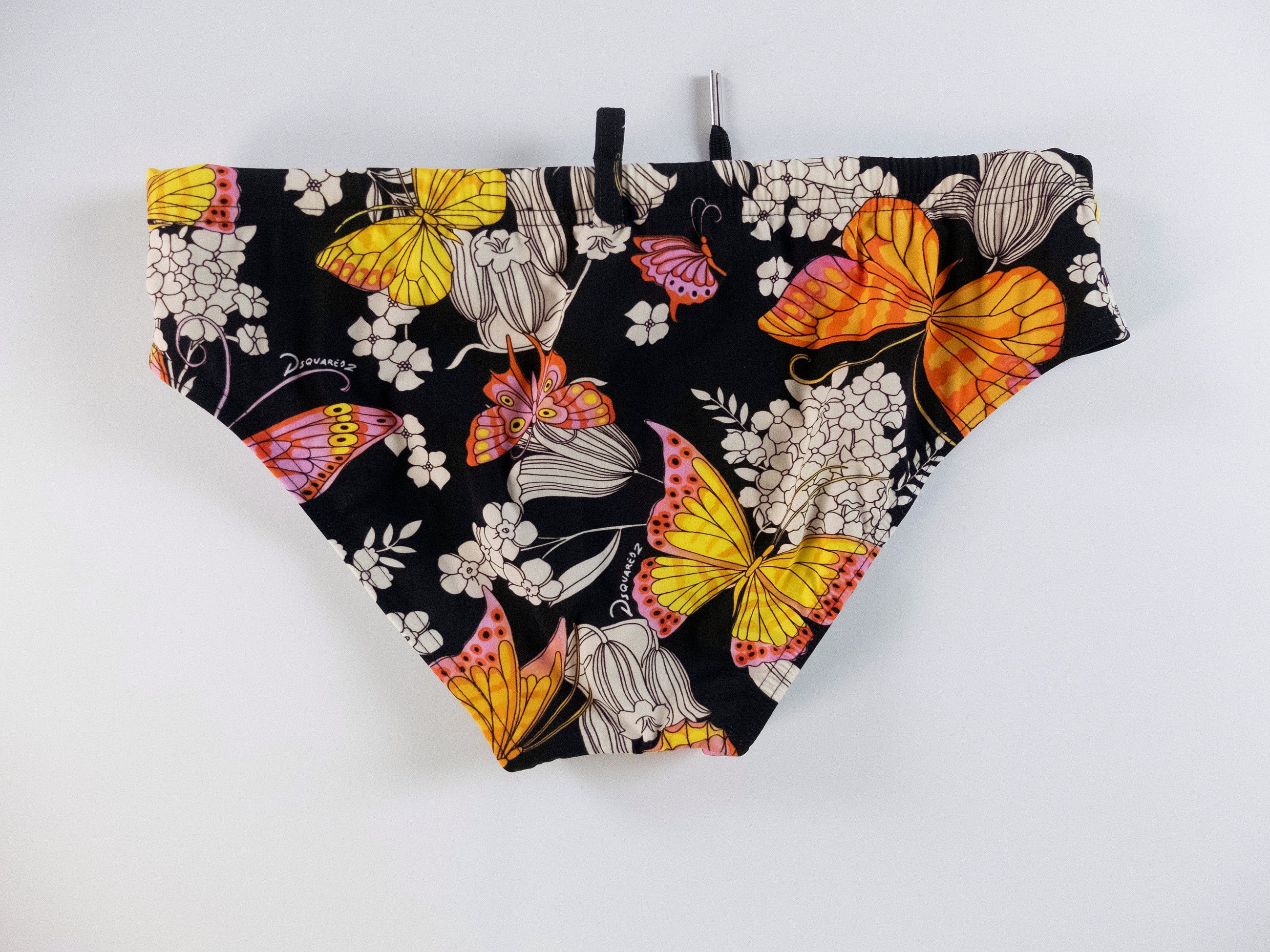Dsquared2 DSQUARED2 black floral butterfly print swim briefs 48 Medium Size US 32 / EU 48 - 5 Thumbnail