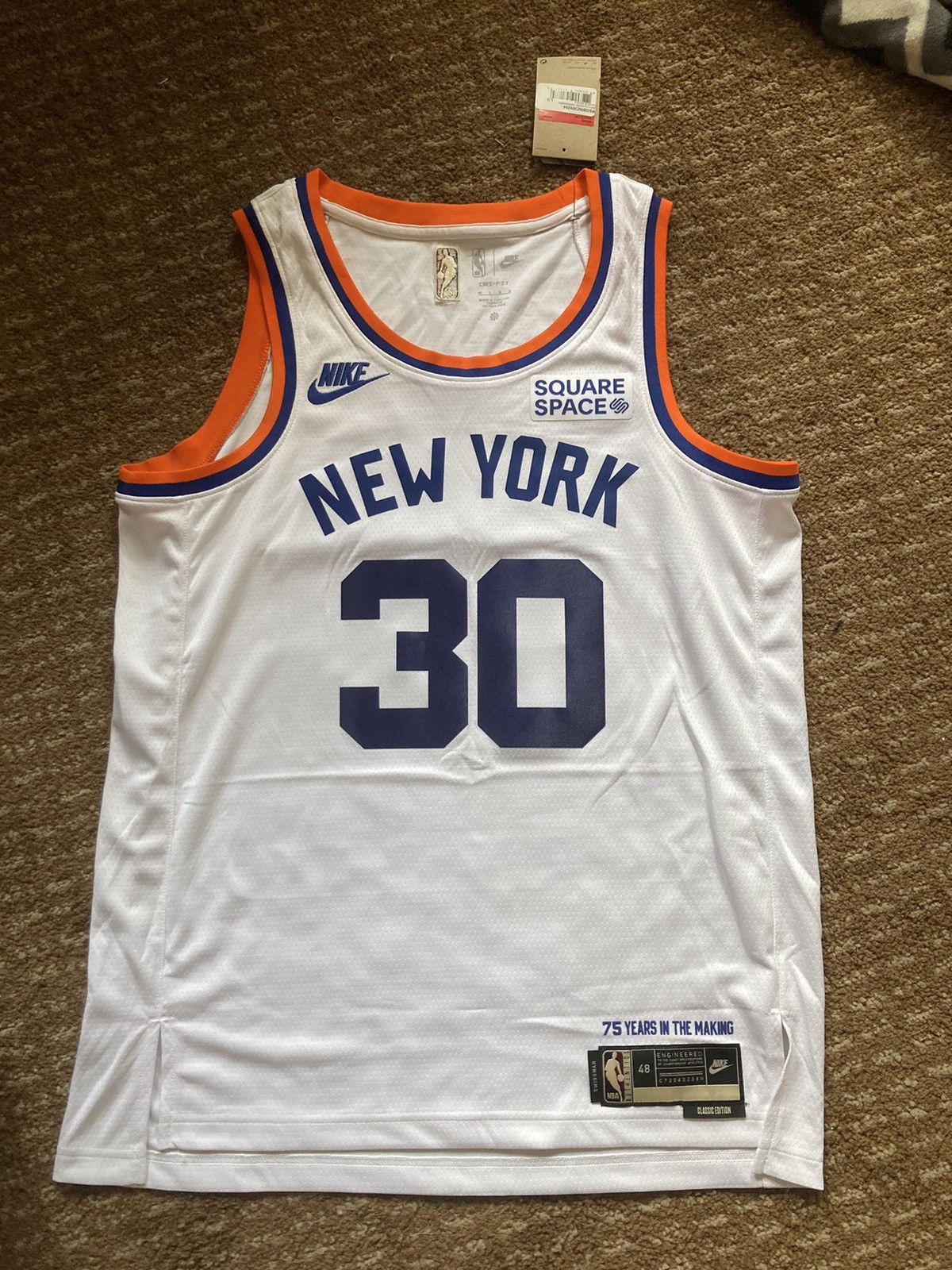 image of NWT Nike New York Knicks Classic Jersey 48 Large Randle in White, Men's