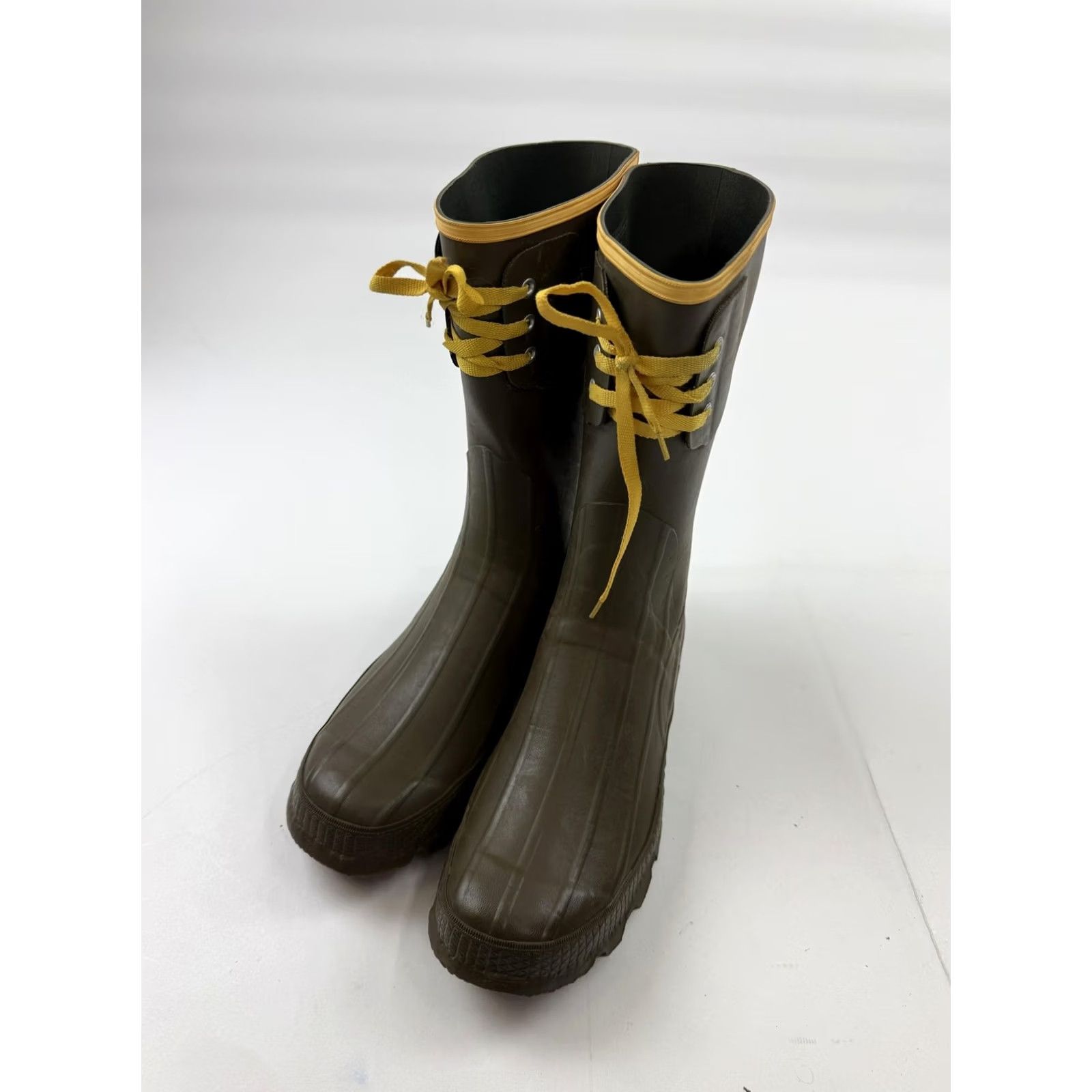 Vintage LaCrosse Mens Brown Rubber Lace Up Waterproof Rain Work Boots 12 Mid-Calf Size US 12 / EU 45 - 4 Thumbnail