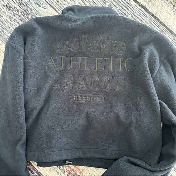 Adidas Adidas Athletic League Fleece Pullover Crop Top Womens Navy Size XS / US 0-2 / IT 36-38 - 4 Thumbnail