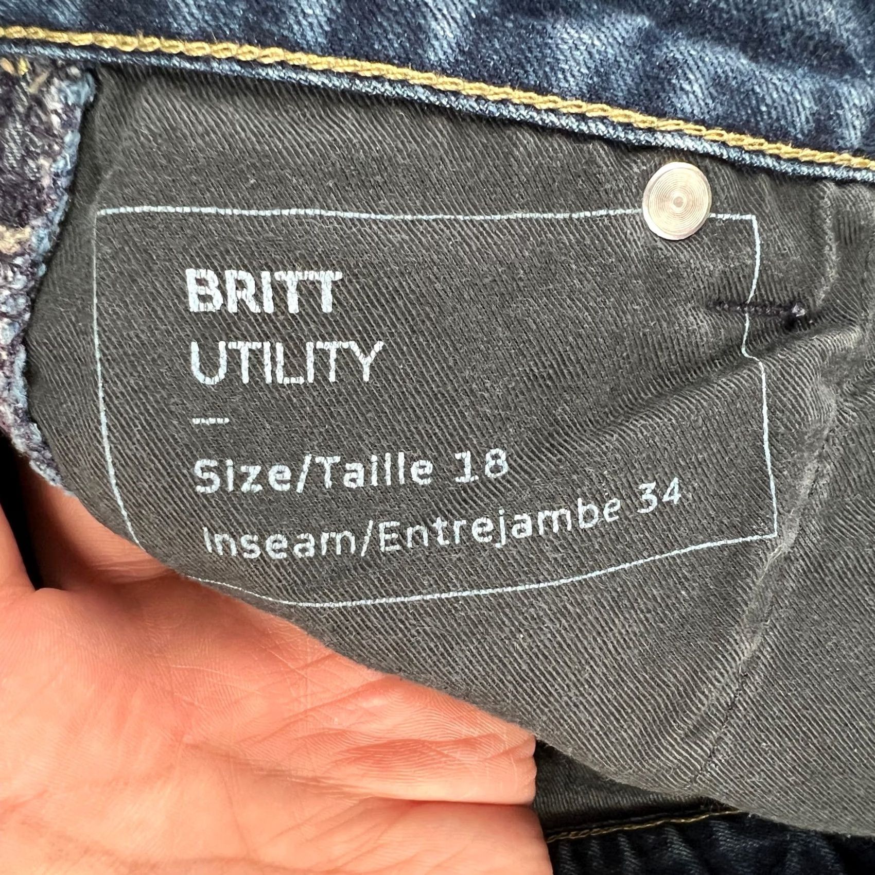 Vintage Dovetail Workwear Womens Jeans Britt Utility Double Knee Stretch Denim 18 Blue Size 40" / US 18 - 4 Thumbnail