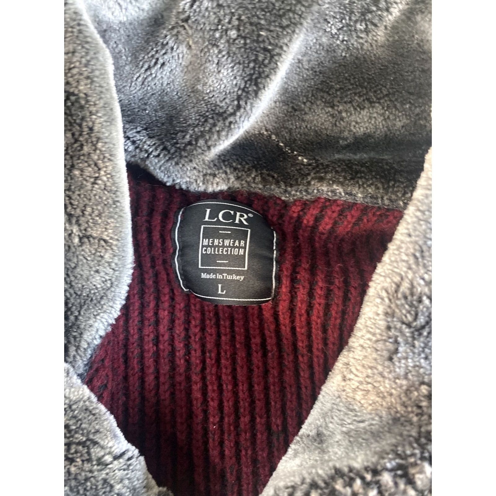 Vintage LCR BLACK - BURGUNDY ZIP SWEATER Men Full Zip L Regular Size Large Hoodie Style Zippered Knit Baroque? Size US L / EU 52-54 / 3 - 2 Thumbnail