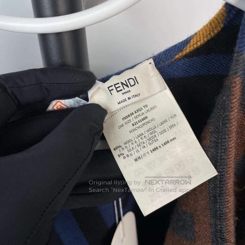 Fendi Fendi size 140＊140 Double-sided color-block cashmere scarf Size ONE SIZE - 5 Thumbnail