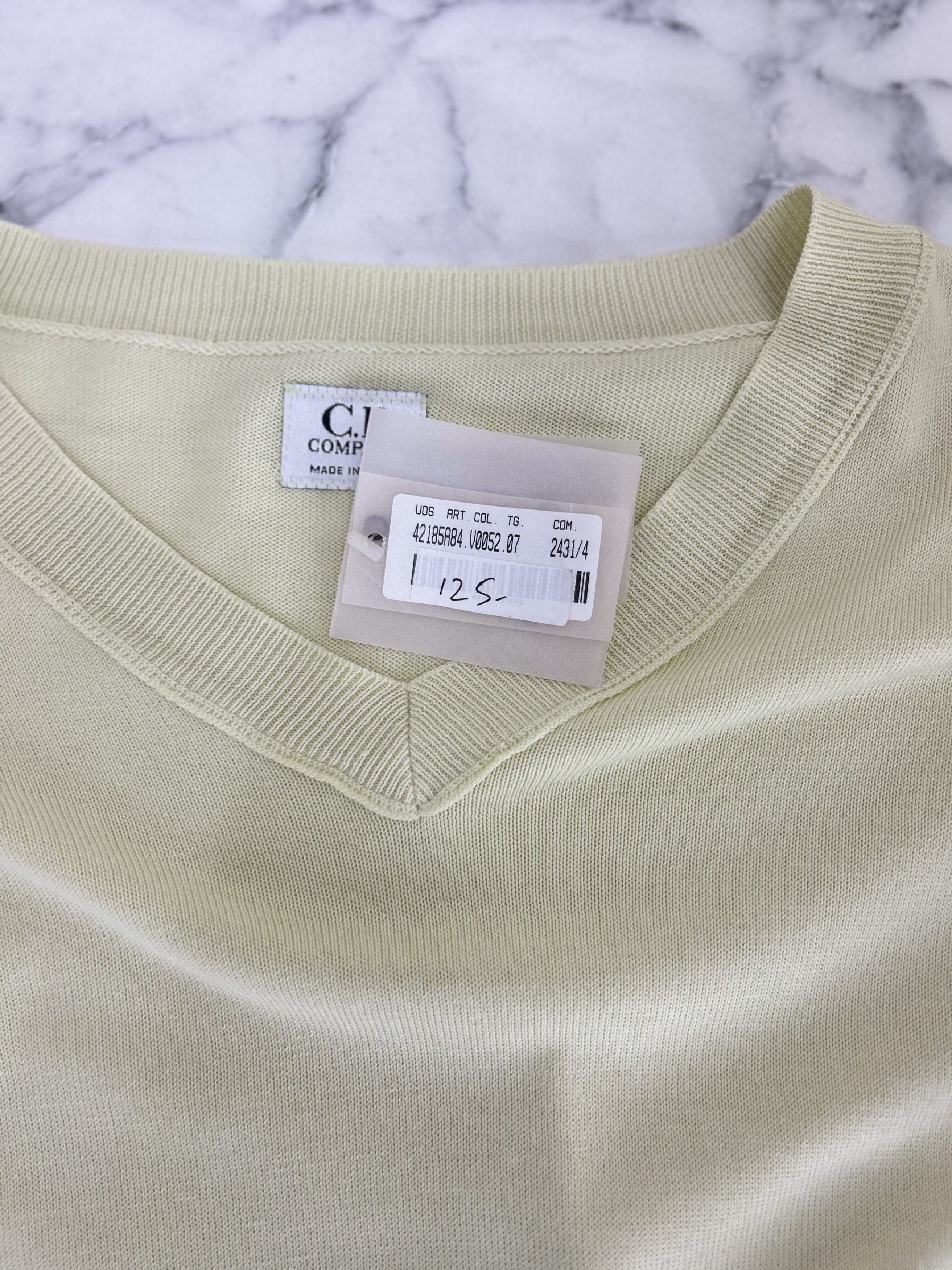 C.P. Company CP Company Light Green V-Neck Cotton Knitwear Size US XXL / EU 58 / 5 - 4 Thumbnail