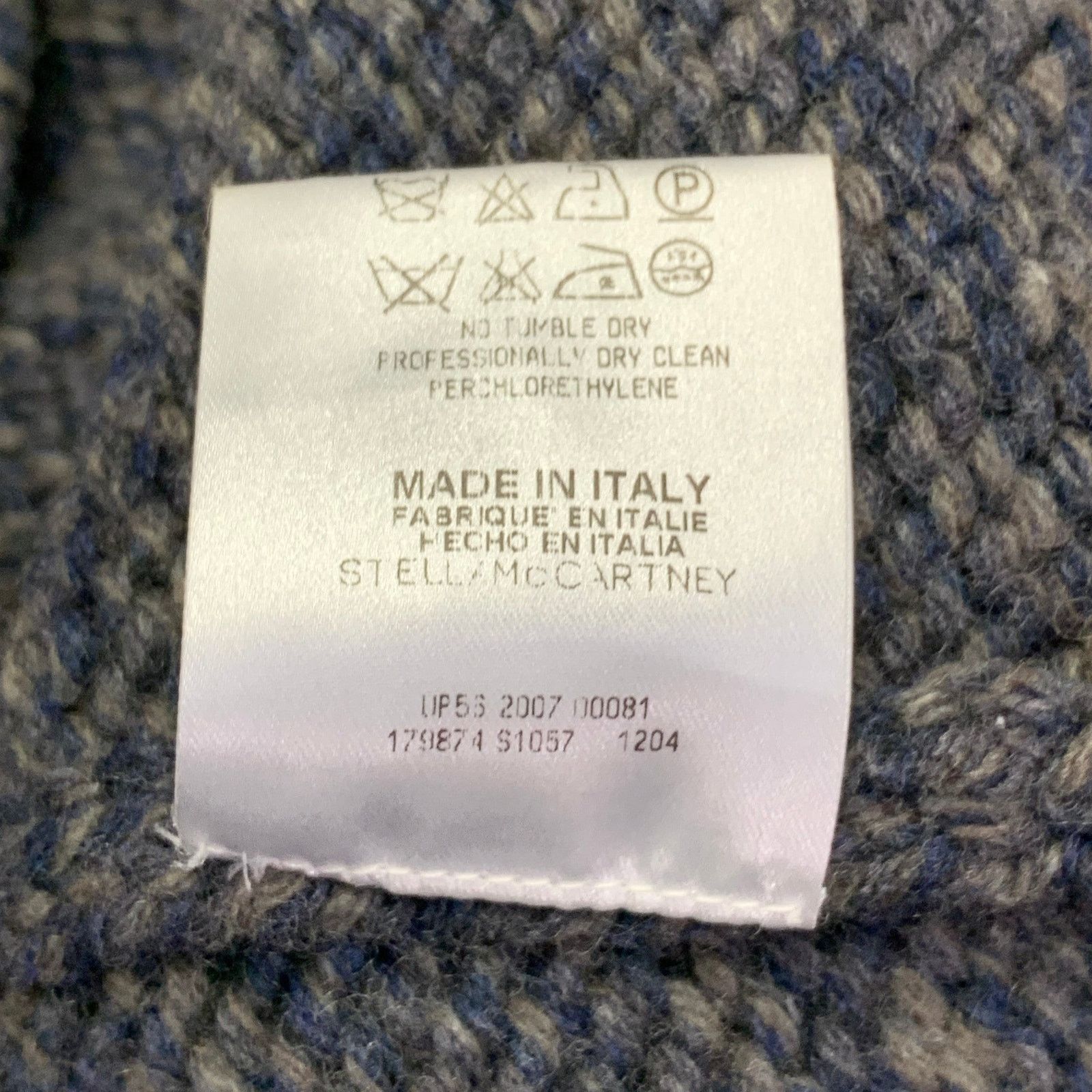 Stella McCartney Size L Grey Navy Wool Cashmere Melange Knit Coat Size L / US 10 / IT 46 - 8 Thumbnail
