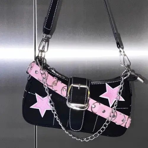 Other Harajuku Pink Star Metal Chain Women Totebag Size ONE SIZE - 3 Thumbnail