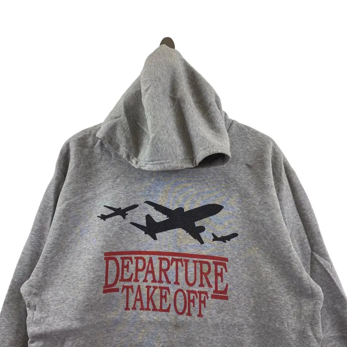 Vintage DEPARTURE TAKE OFF Airplane Air Force One Hoodie Pullover Size 3XL / US 20-22 - 1 Thumbnail