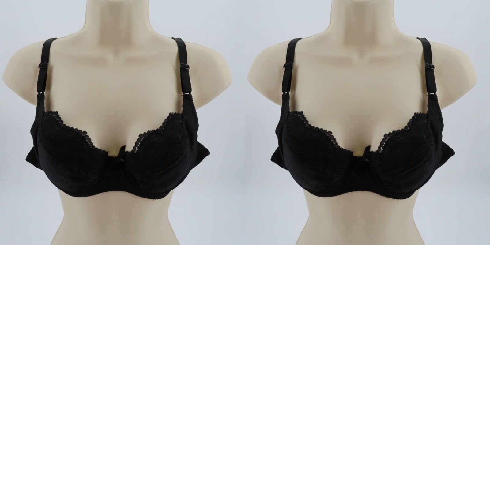 Vintage VINTAGE Gelmart Bra 36B Black Lace Underwire Padded Balconette Womens Size ONE SIZE - 9 Thumbnail