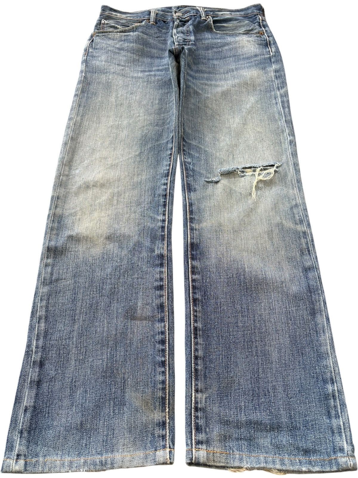 Levi's Y2K Levis 501 Mud Wash Distress Loose Jeans Size US 33 - 1 Thumbnail